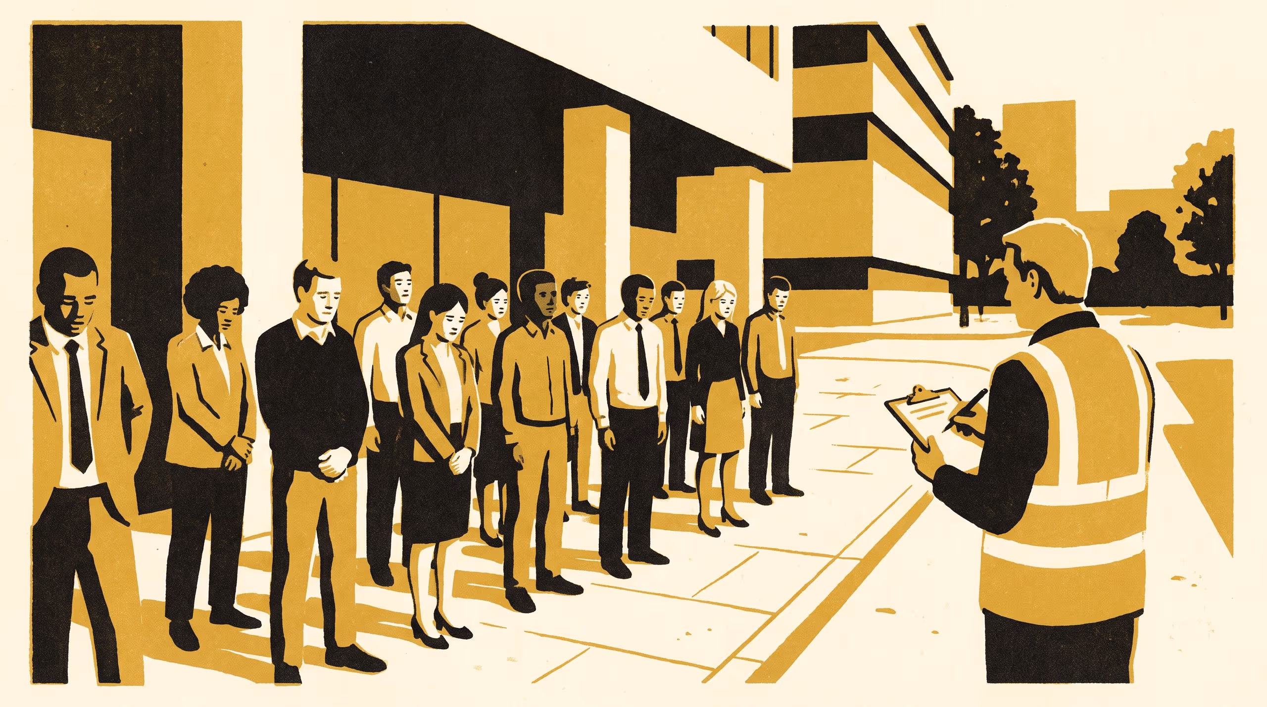 Illustration for Assumed Present: A Survey of Office-Building Fire Wardens on Whether the Post-Drill Muster Roll Call Is an Independent Headcount or a Tick Against the Pre-Drill Sign-In Sheet