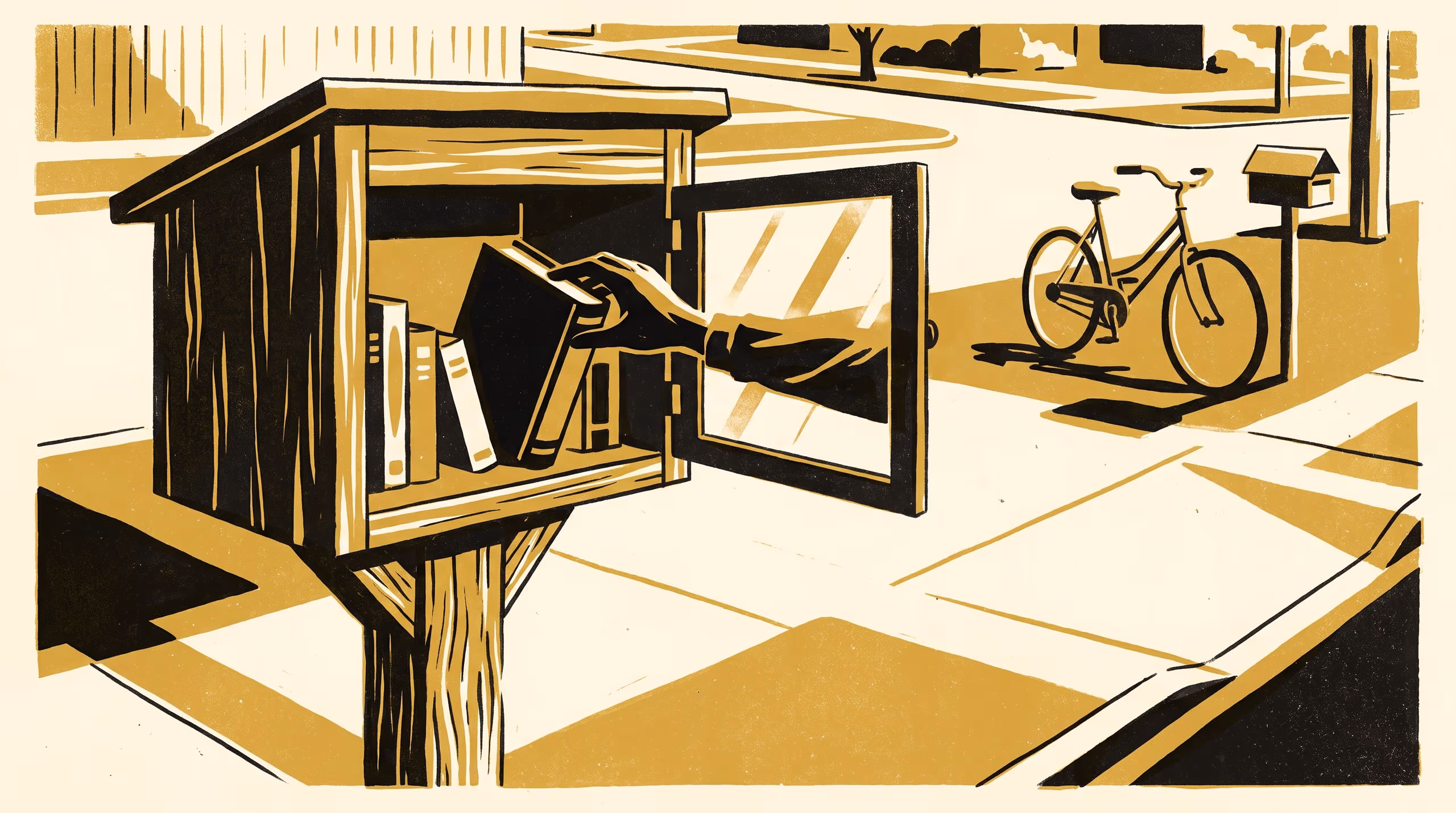 Illustration for No Faster, No Slower: A Null-Result Field Trial of Suggested-Return-Window Stickers on Street Libraries
