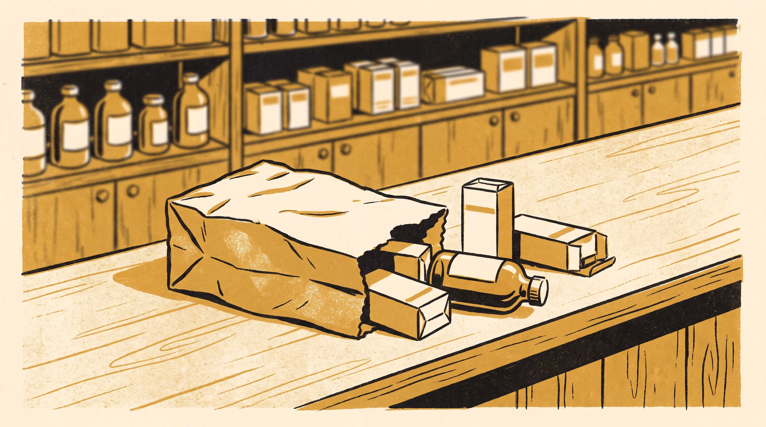 Illustration for The Bag Brought Back: Deceased-Estate Medicine Returns and Their Reception at Six Community Pharmacy Counters