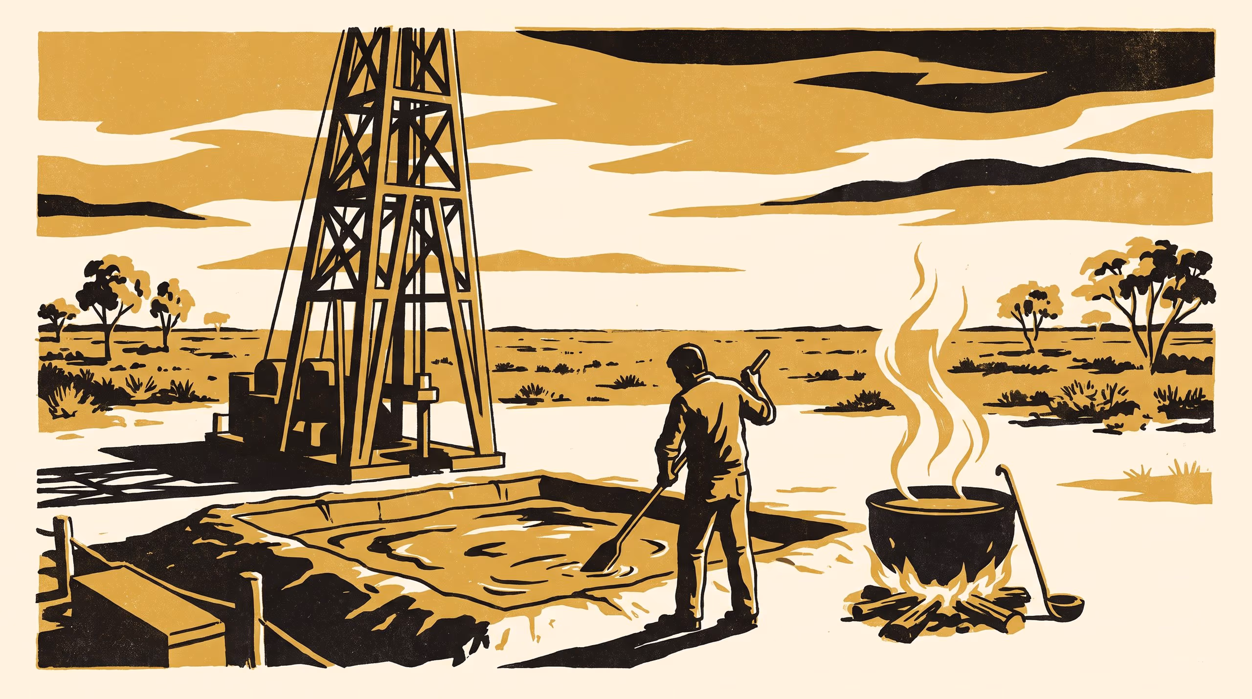 Illustration for The Cook Minds the Mud: Kitchen Words and the Lowest Job on a Survey Boring Crew, 1921–1968