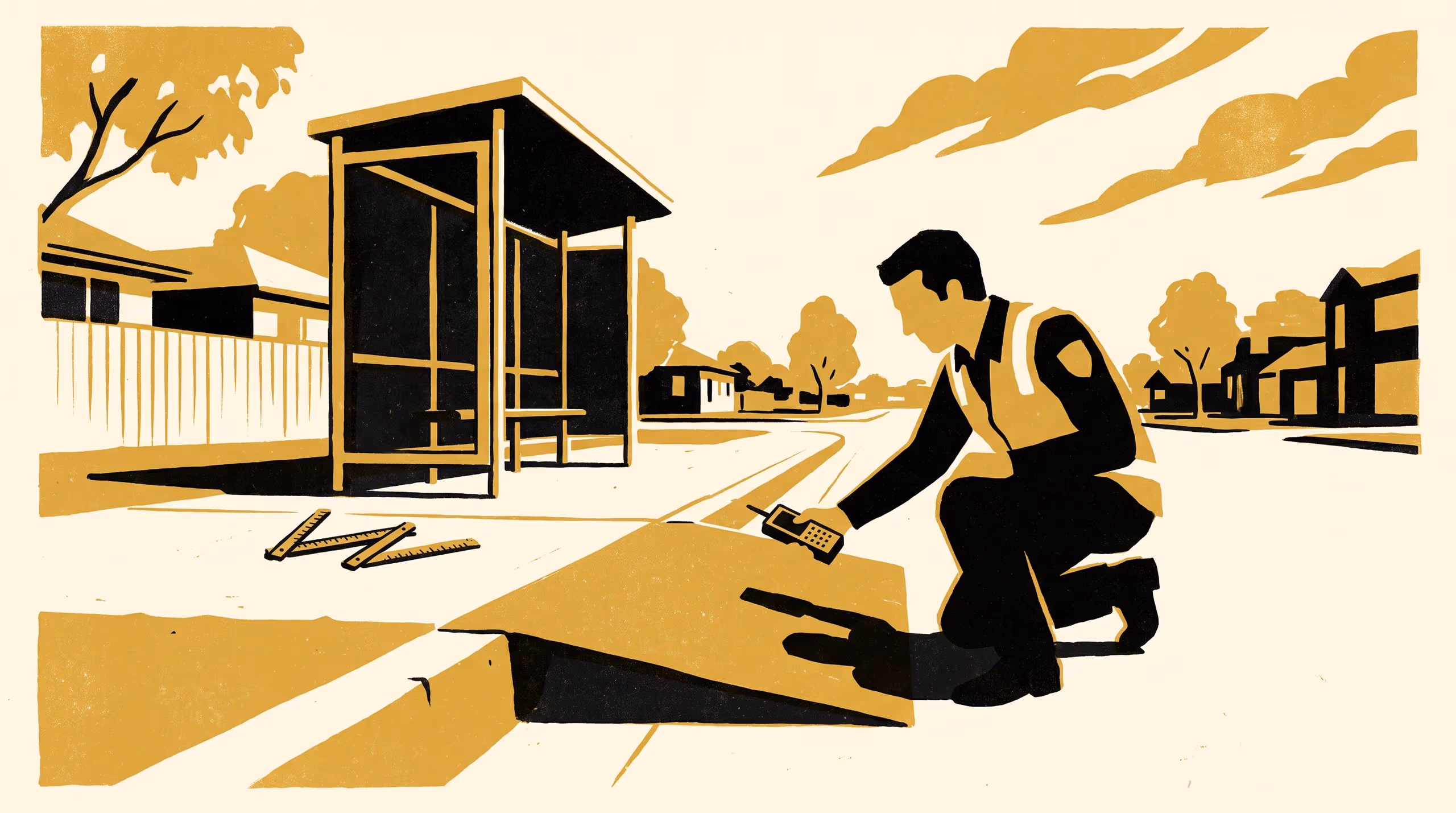 Illustration for A Rangefinder App Shortens Kerb-Ramp Audits and Delists the Stops That Keep Failing Them