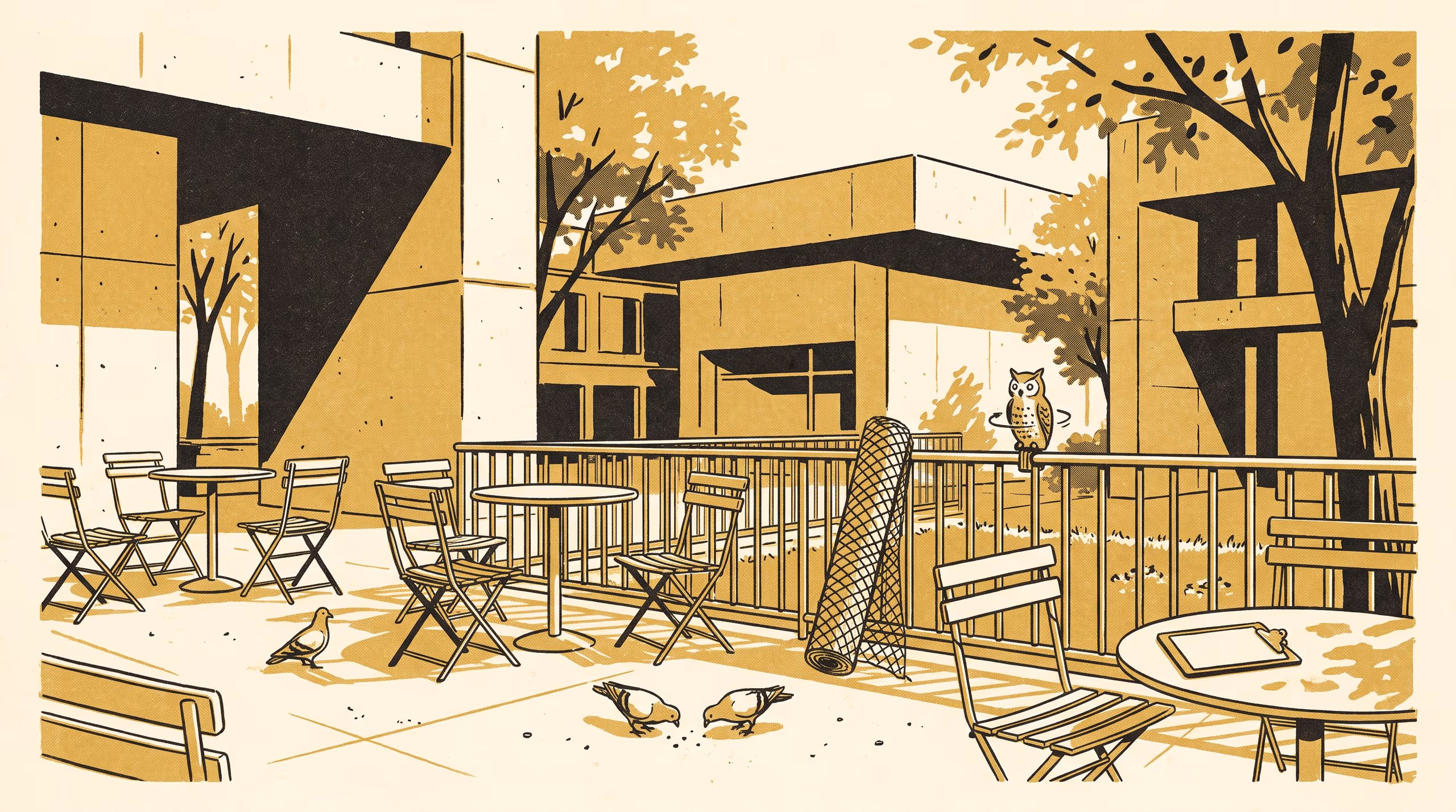 Illustration for Reassigning the Duty Officer Resets a Courtyard's Deterrence Maturity Clock: Tenure, Not Design, Predicts Pigeon-Deterrence Maturity Across Forty-One Campus Courtyards