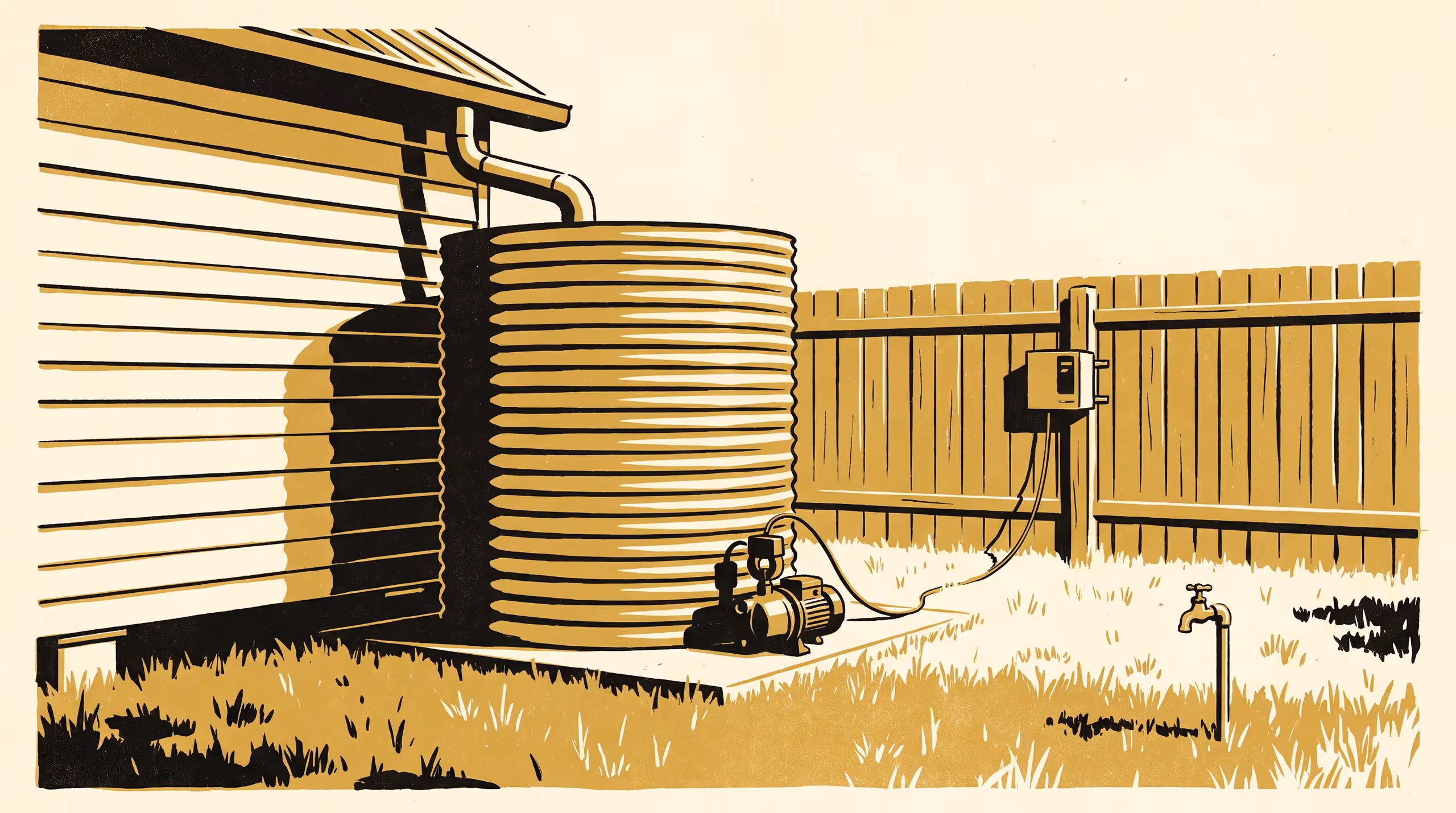 Illustration for Rebated, Not Plumbed: A Clamp-On Draw Logger and the First Measured Internal Yield of a Household Rainwater-Tank Rebate Scheme