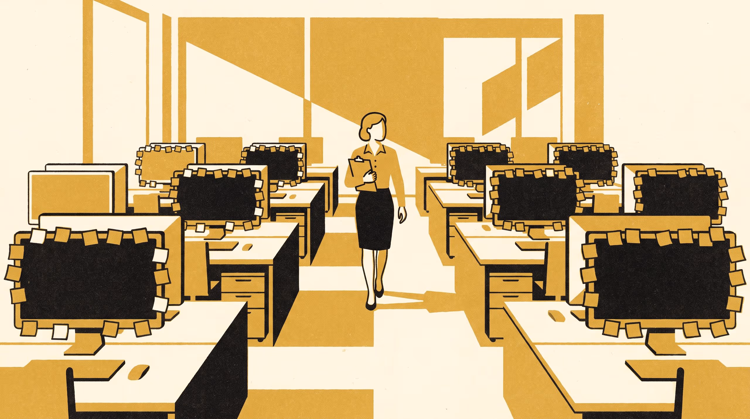 Illustration for Measuring the Sticky Note: A Population Survey of Desk-Level Reminders and the Paperless-Desk Mandate It Triggered