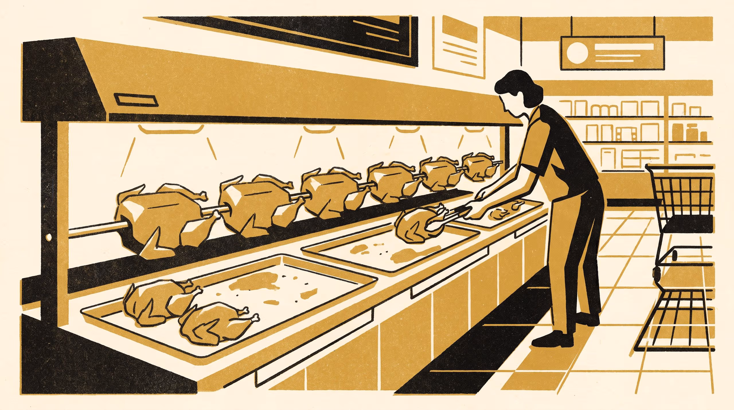 Illustration for Should a Heat-Lamp Chicken Renew a Catering Contract?