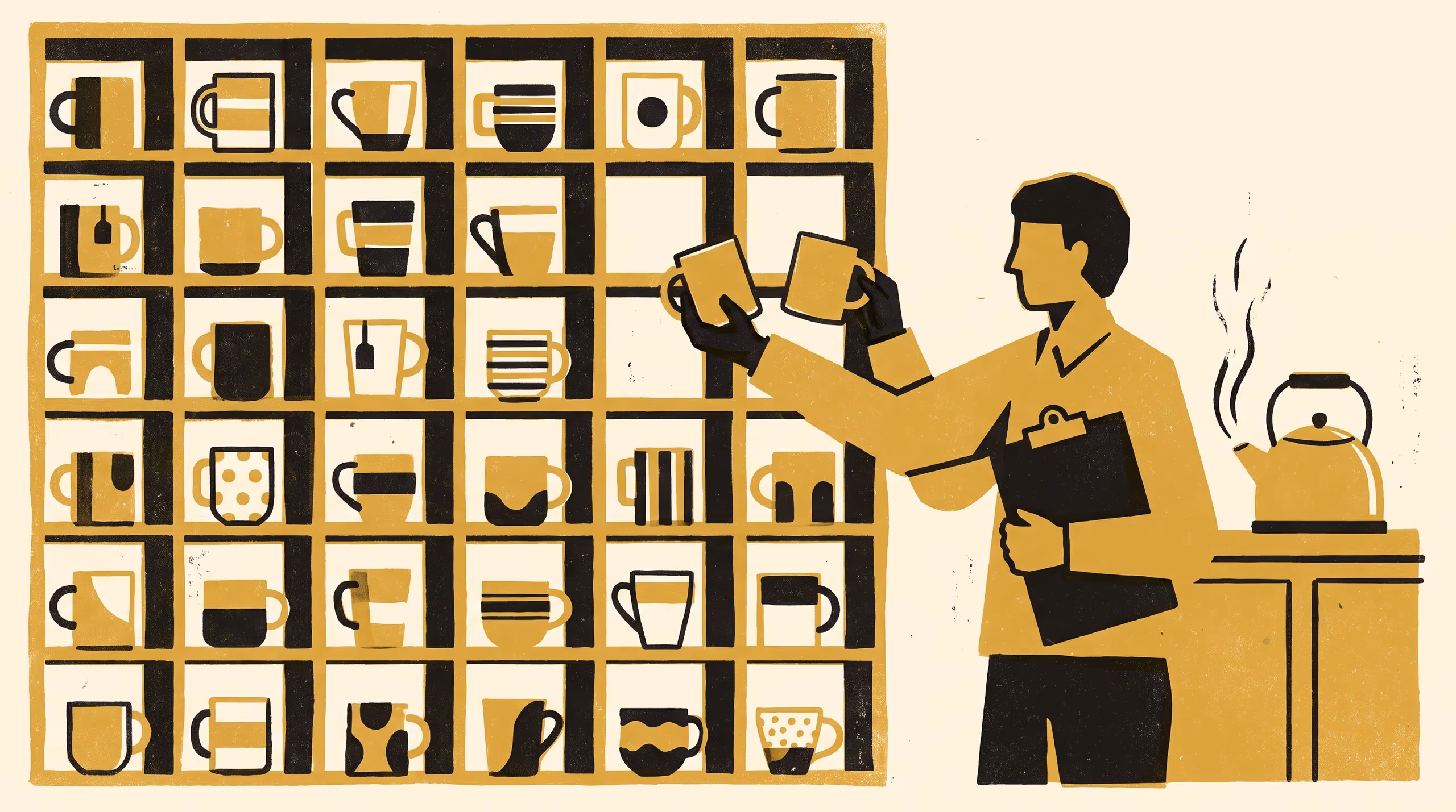 Illustration for The Mug Custody Index Decides Who May Chair the Tea-Room Committee