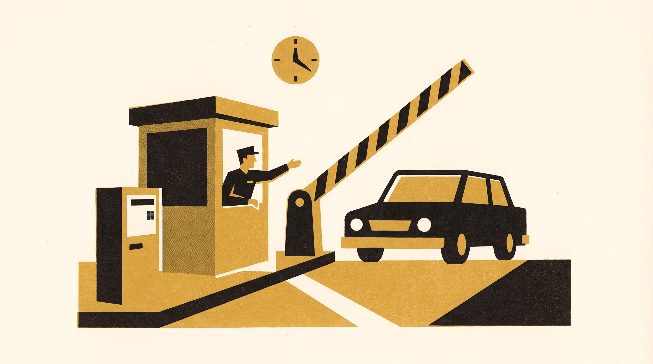 Illustration for Waved Through, Logged Anyway: Boom-Gate Attendants' Discretionary Leniency, and Its Formalisation as a Binding Protocol