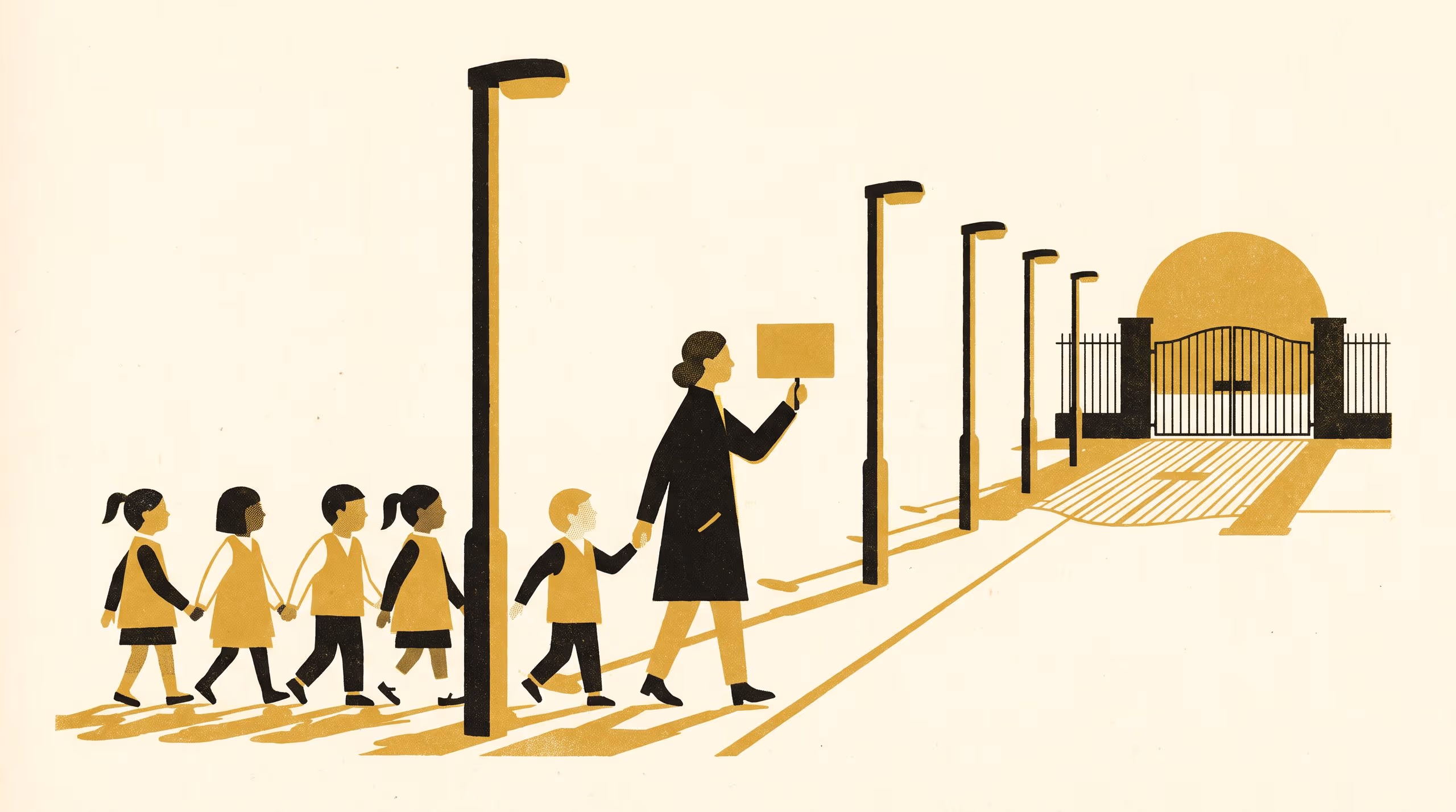 Illustration for The Pole-Stop Roll Call as Punctuality Device: A Fortnightly Crossover Trial Across 28 Walking School Bus Routes