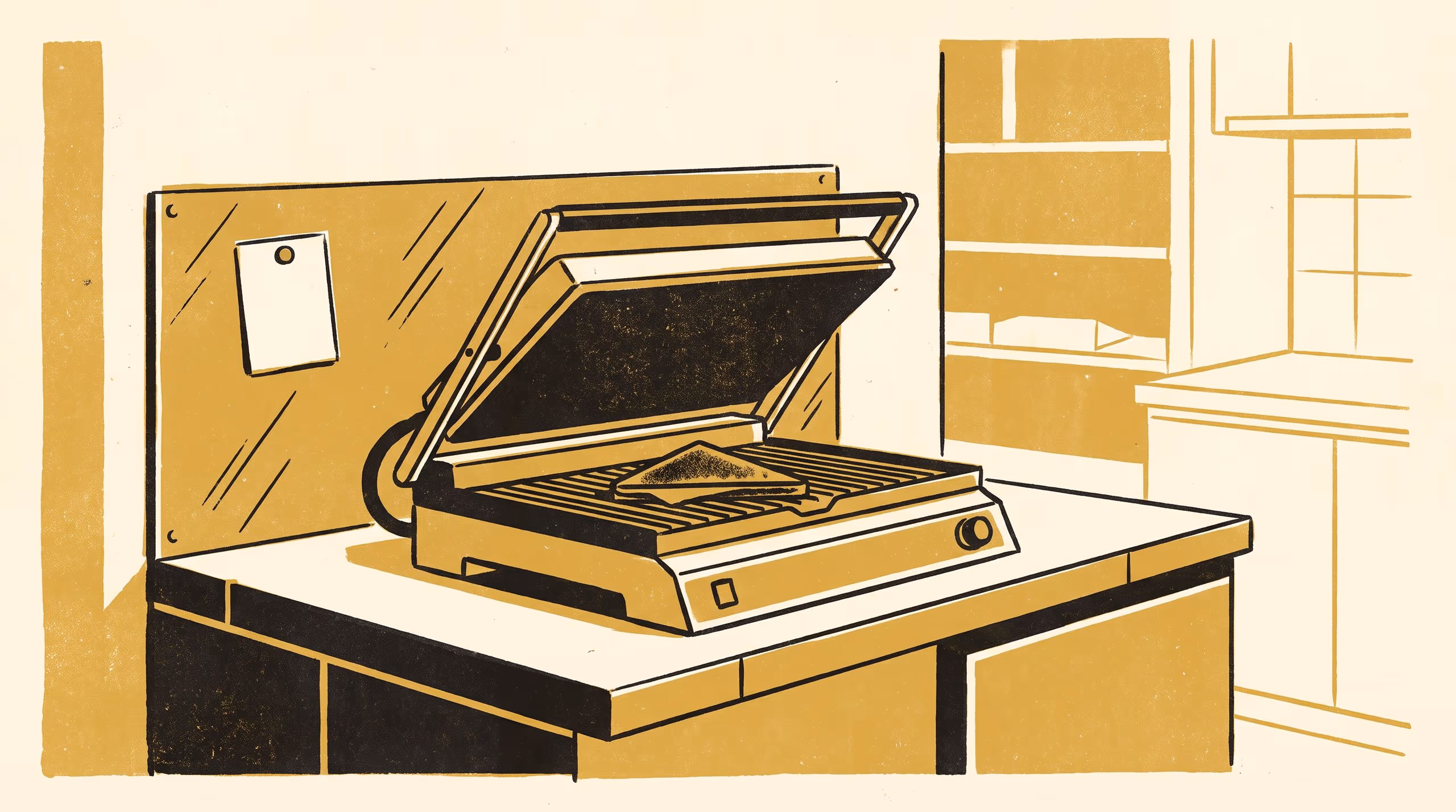 Illustration for Burnt Means Yours: A Failed Replication of the Frozen Chore-Roster Finding at the Tea-Room Sandwich Press