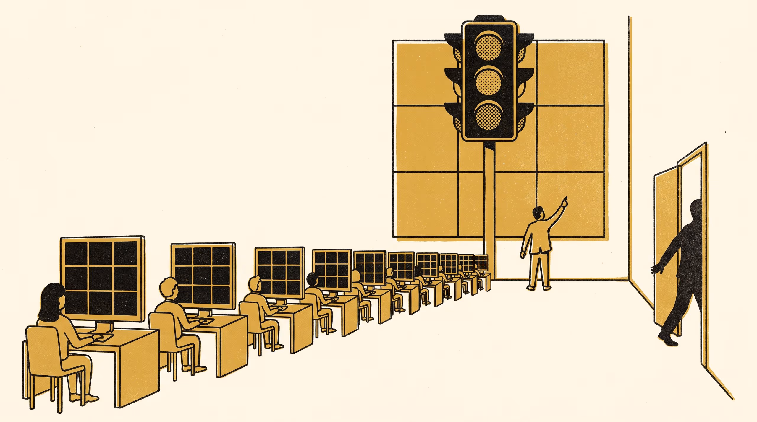 Illustration for Respondents Treat a Traffic Light as Being in a Square Once It Covers 23 Per Cent of It