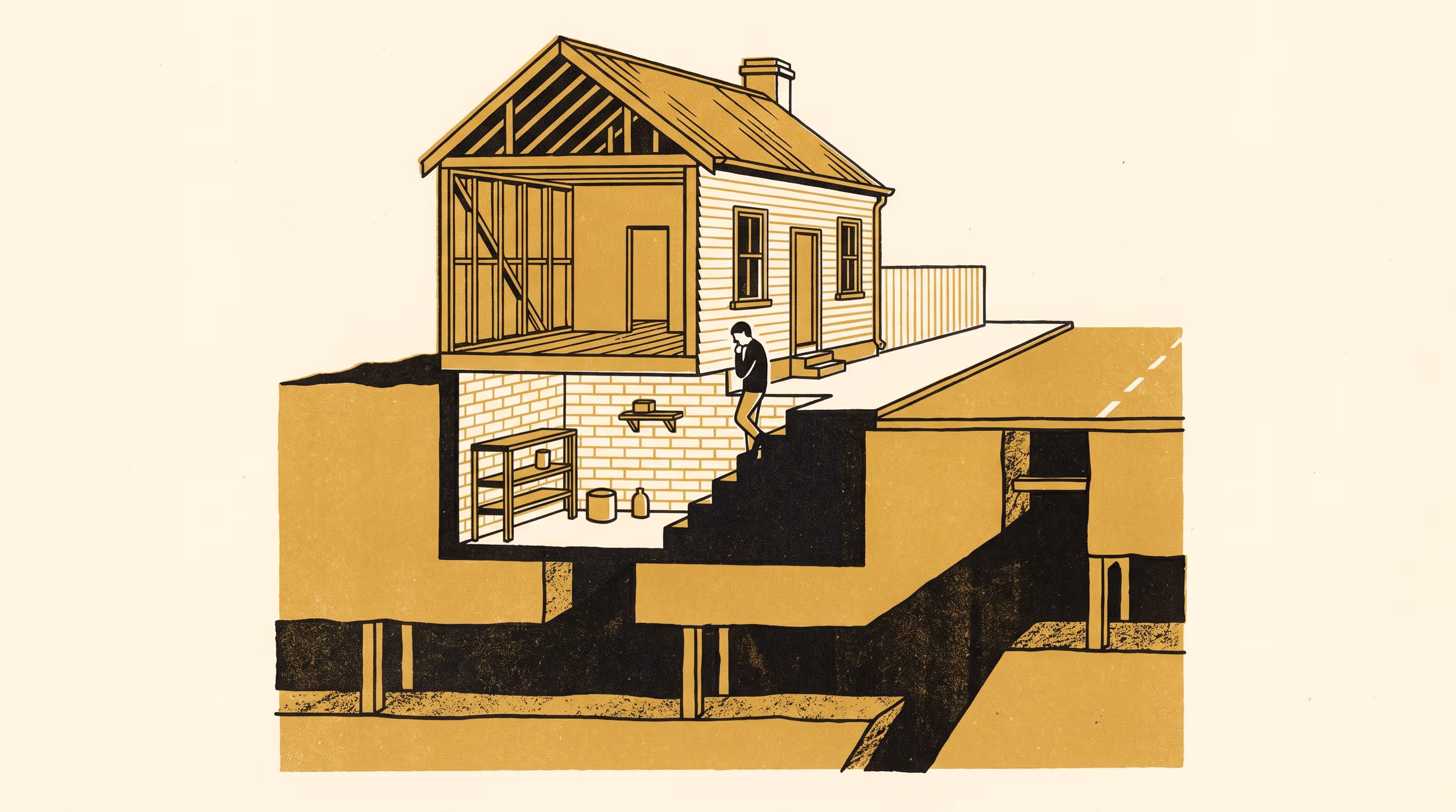 Illustration for Below Grade: The Price of a Cellar in a Town Built over Its Own Workings