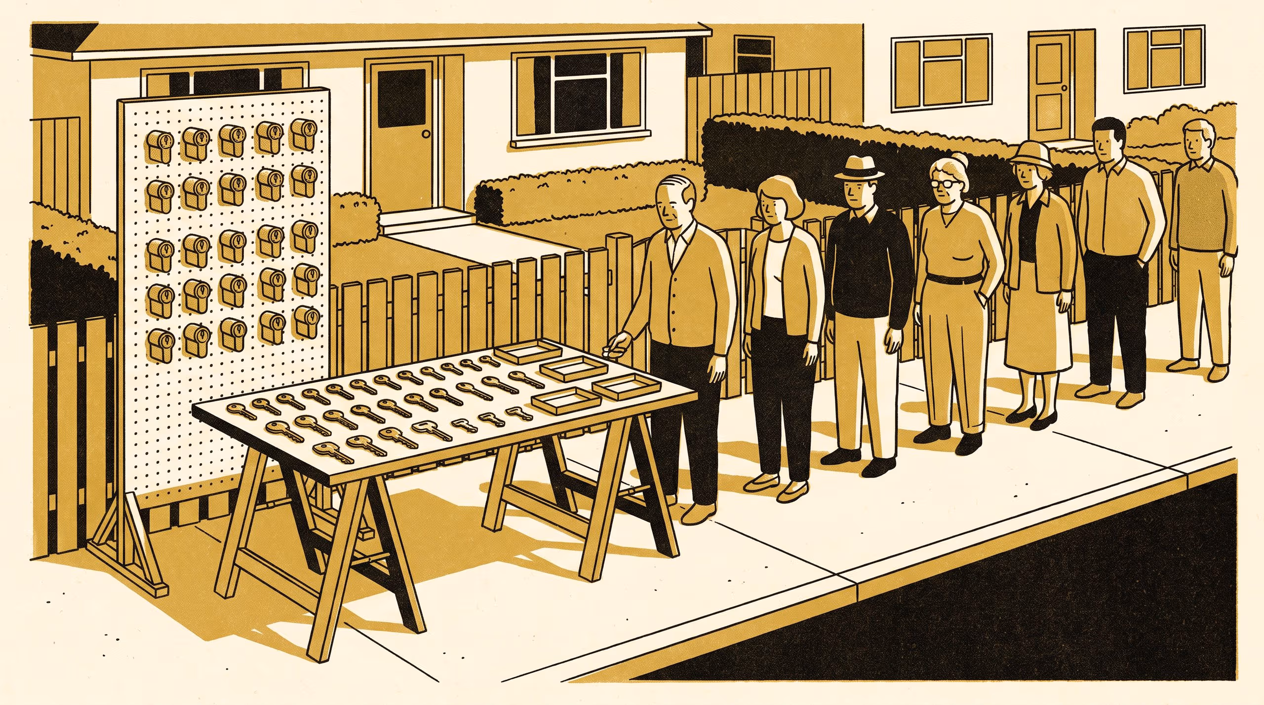 Illustration for Who Can Open Your Front Door?: A Custody Census of Spare Keys on One Suburban Street, and the Key Amnesty That Followed