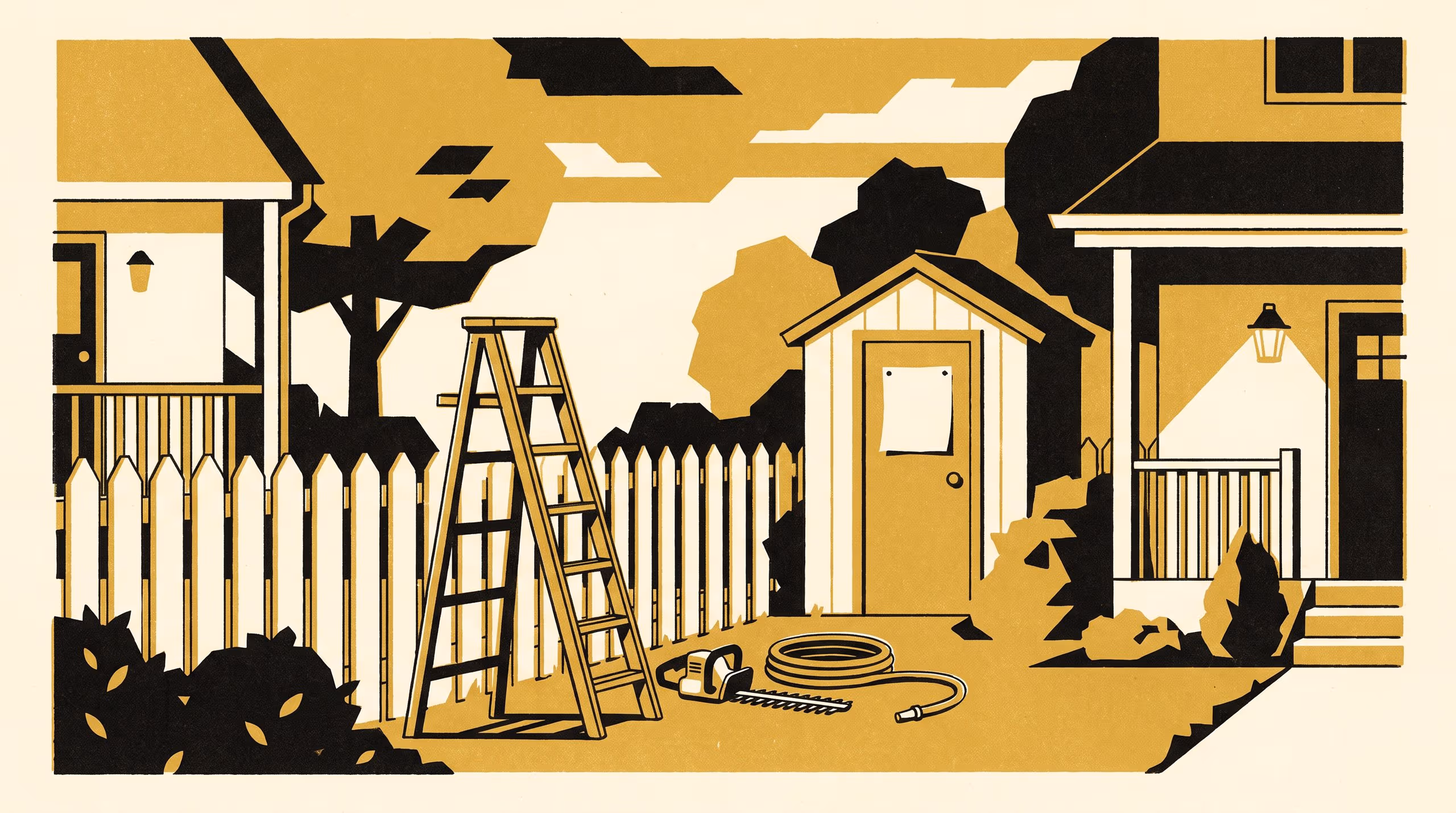 Illustration for Back Over the Fence by Saturday: A Five-Level Maturity Model for Garden-Tool Lending Between Neighbouring Households
