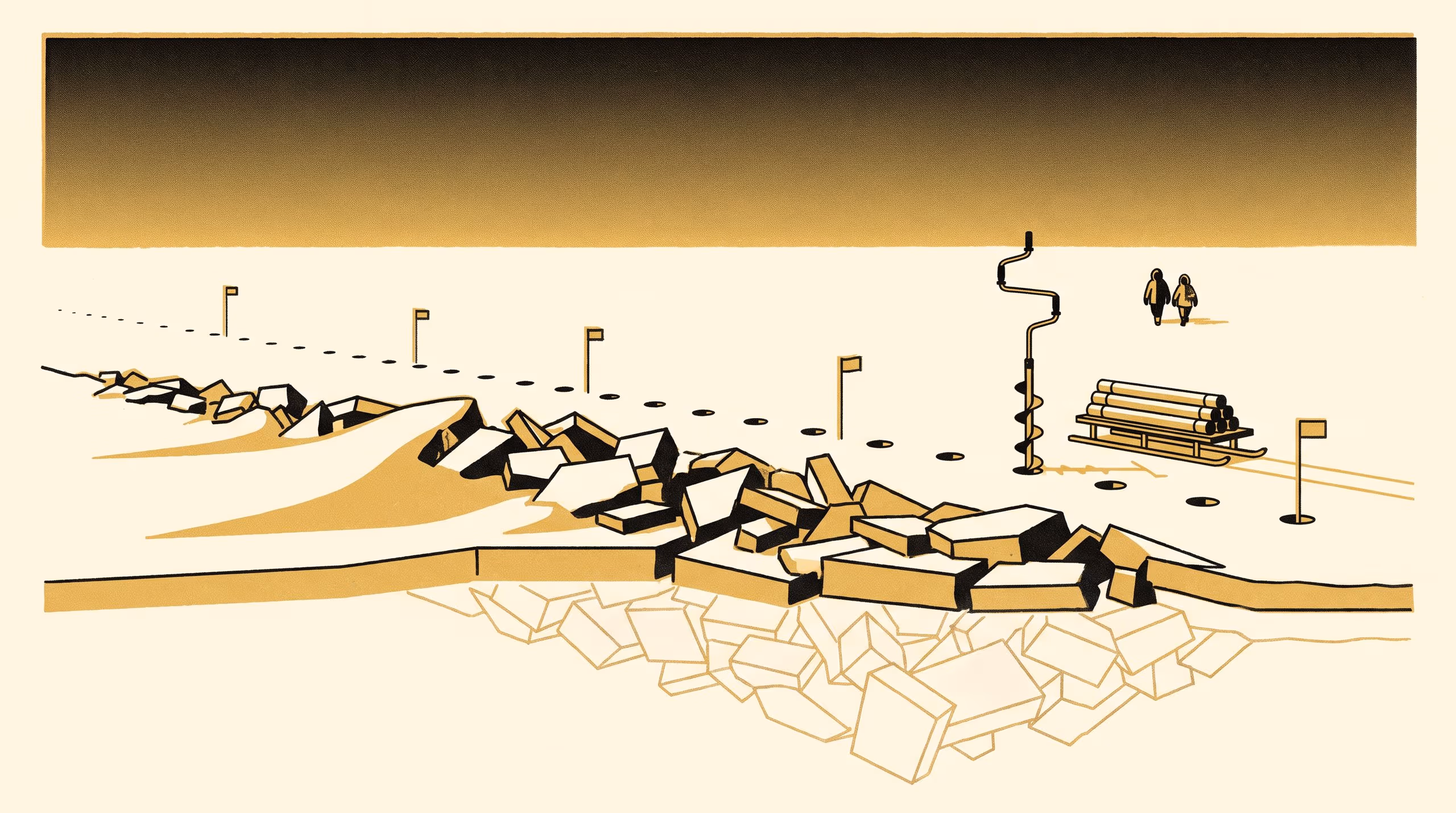 Illustration for Where the Drill Fell Through: Consolidation and Re-opening of a First-Year Sea-Ice Pressure Ridge Keel across One Winter of Repeated Drilling