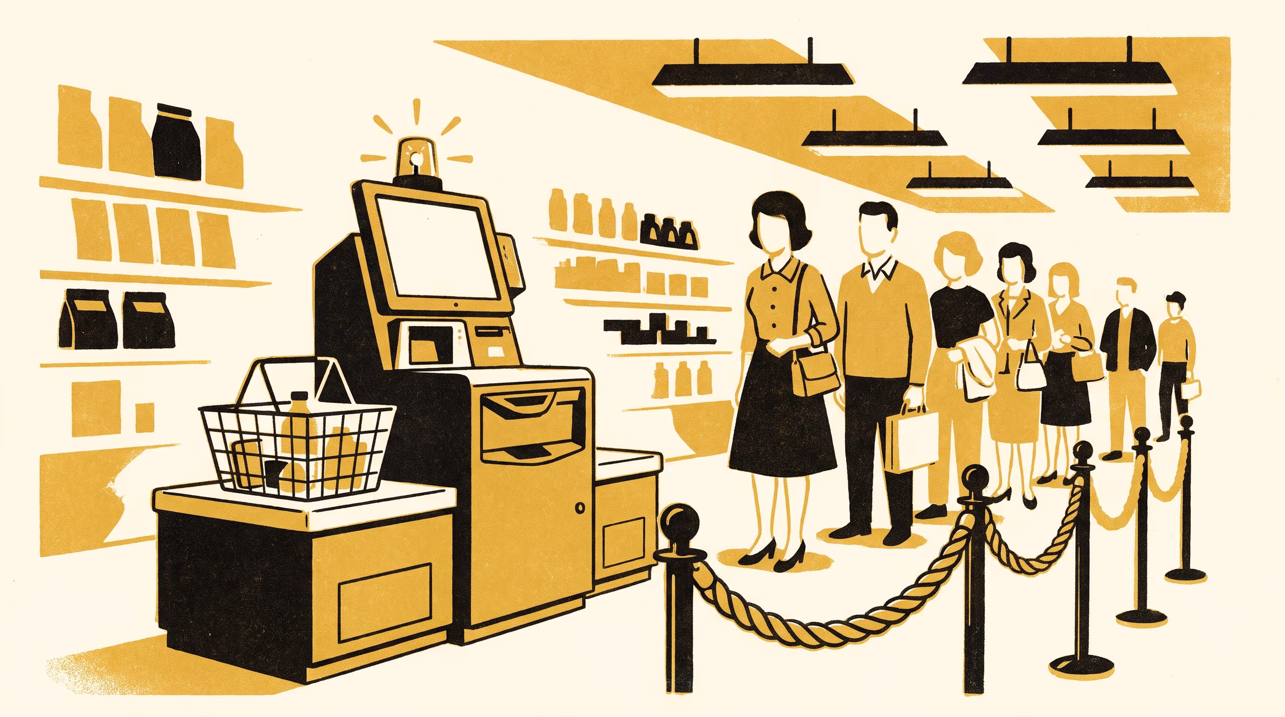 Illustration for Tightening the Threshold: Self-Checkout Theft-Flagging Sensitivity, Shrinkage, and the Honest-Shopper Stop Rate