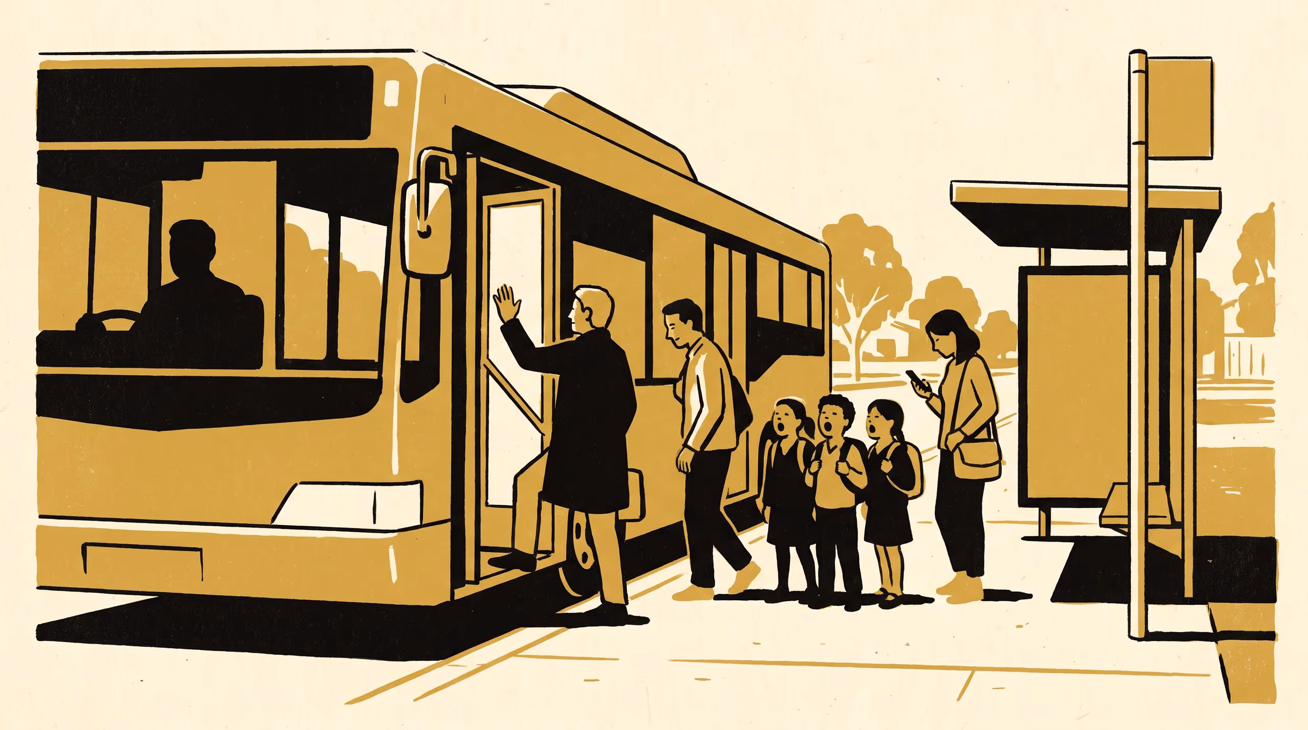 Illustration for Groundwork for a Thank-You-Indexed Dwell Allowance: Five Kinds of Alighting Thanks on a Suburban Bus Route