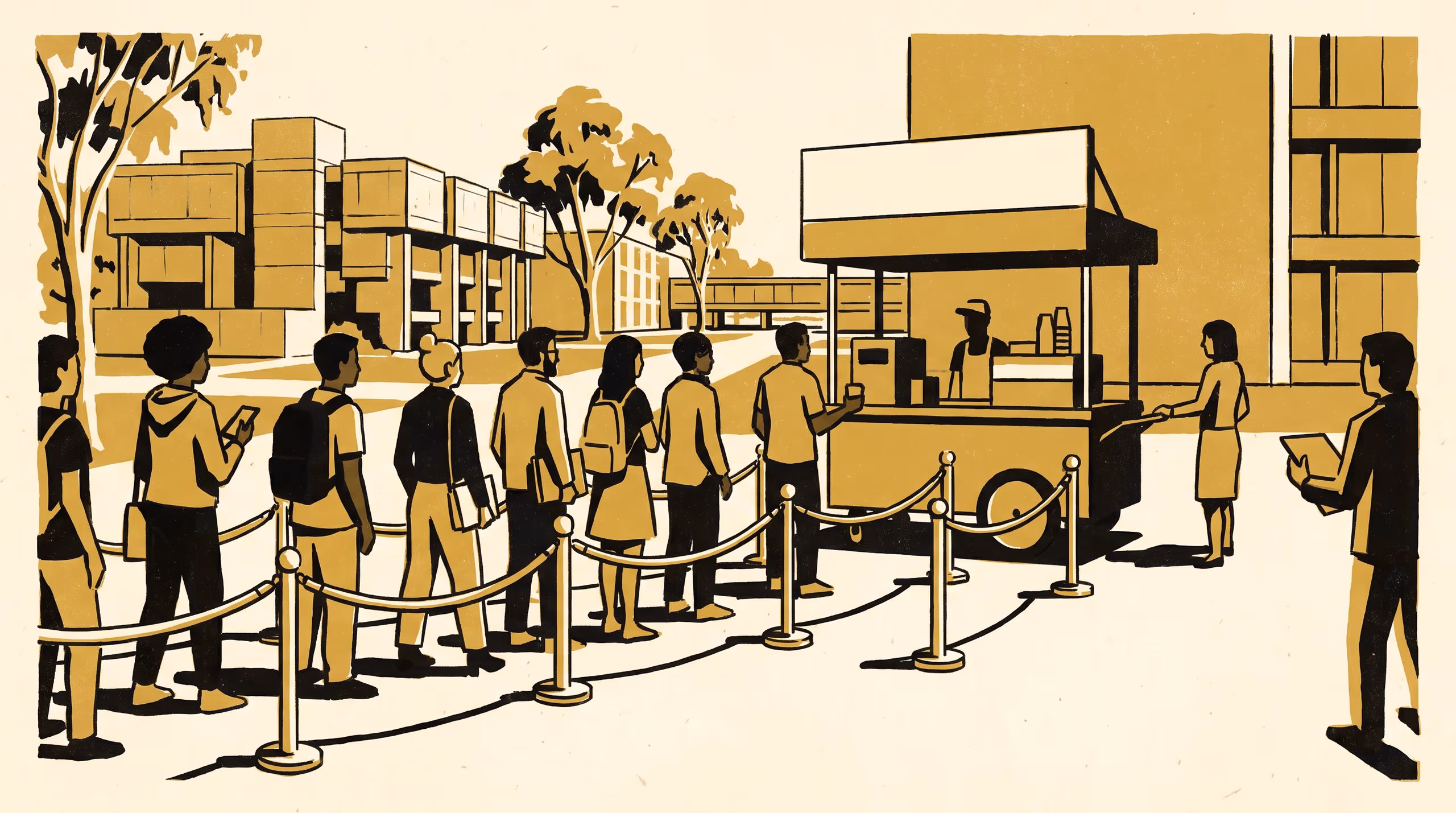 Illustration for Sorted, Not Served: A Four-Tier Coffee-Queue Conduct Taxonomy Now Gates Express-Lane Access