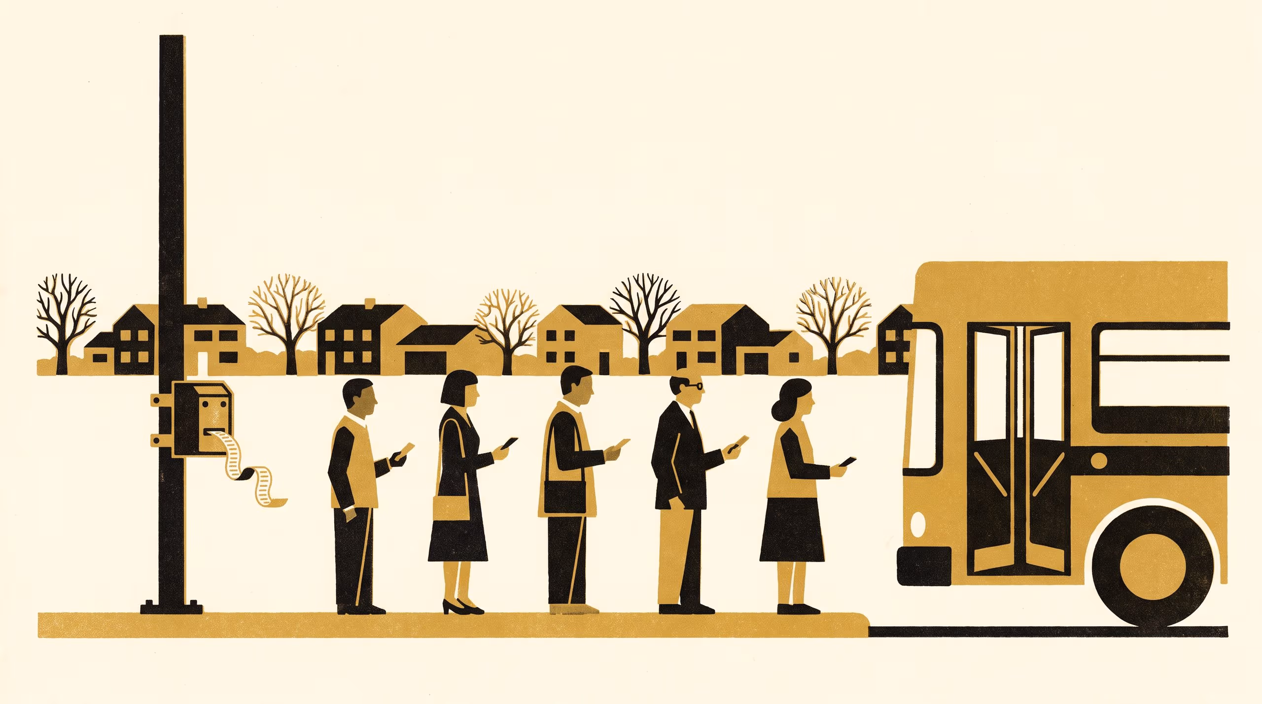 Illustration for Notes on a Numbered Slip: Building a bus-stop precedence dispenser, and the departure score a depot now rosters its drivers by