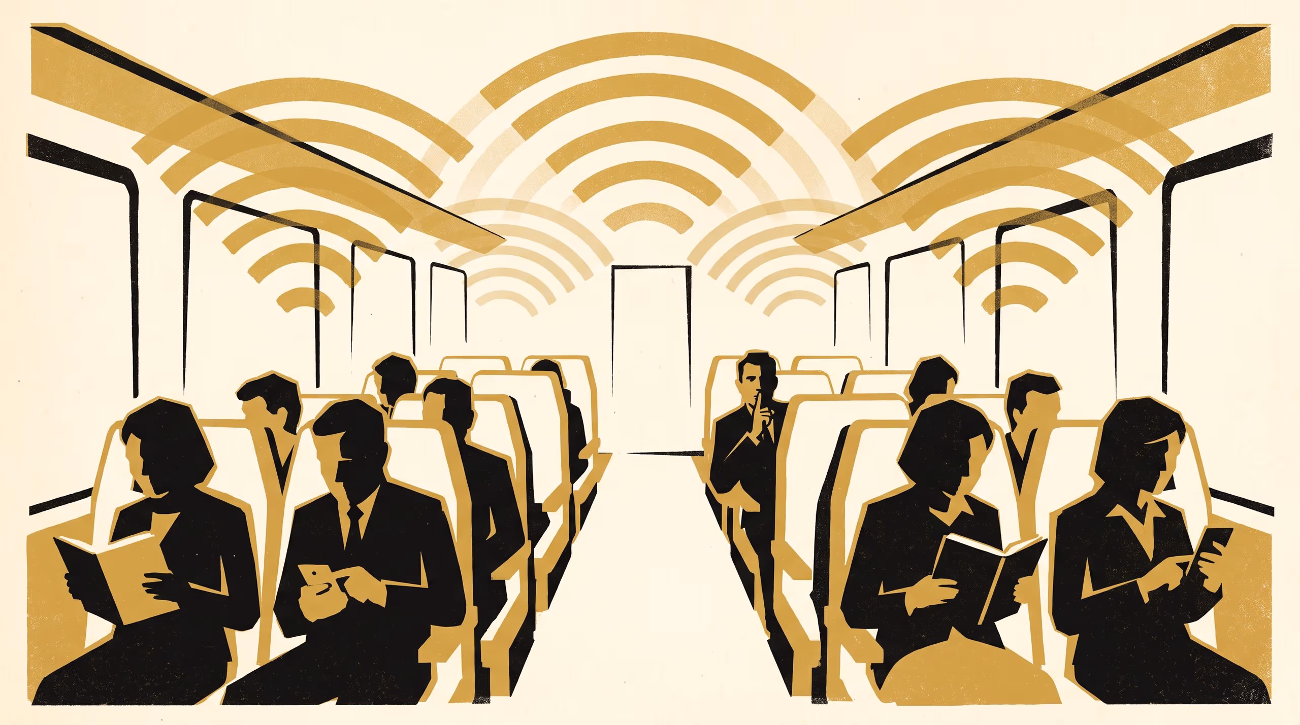Illustration for Nine Passengers Keep the Quiet Carriage Quiet: An eleven-month acoustic and observational study of enforcement without enforcers across 214 suburban rail services