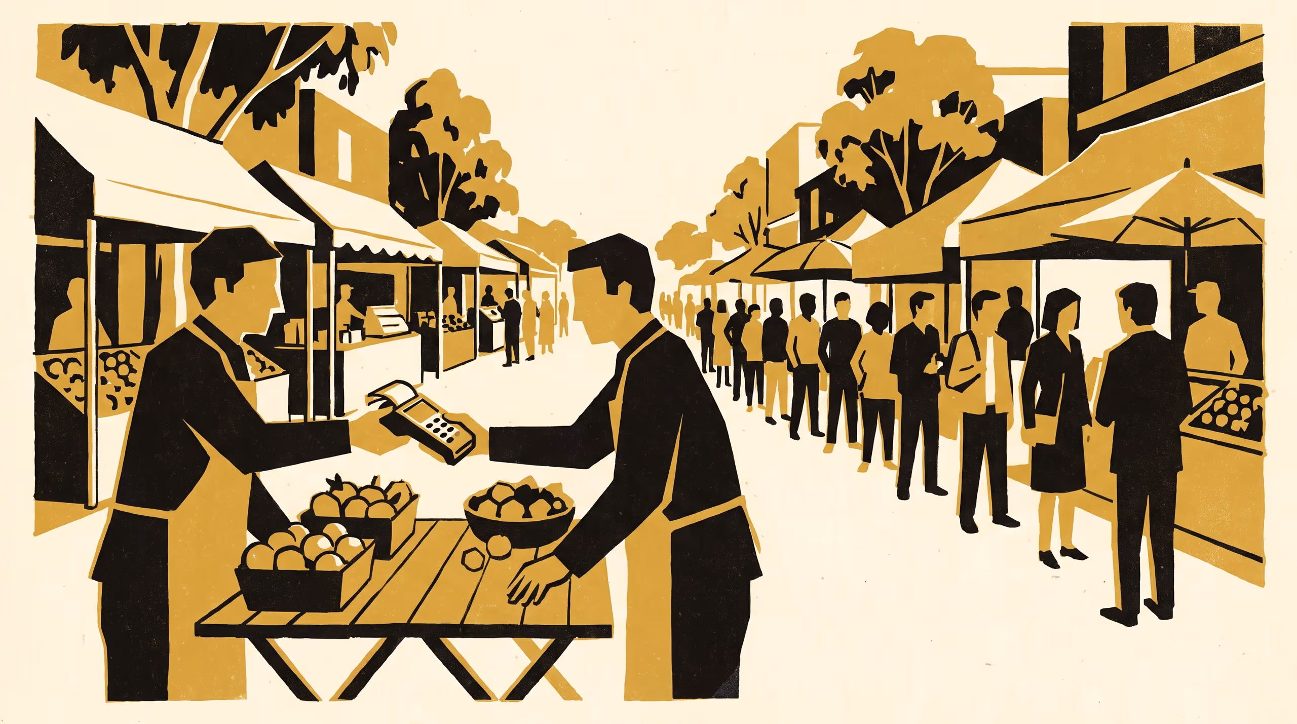 Illustration for Equal Turns, Longer Waits: Building and Auditing a Round-Robin Scheduler for a Farmers Market's One Shared Card Reader