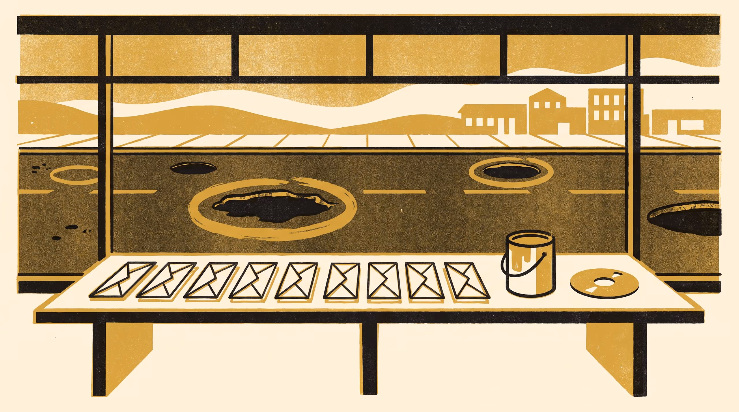 Illustration for Does an Orange Ring Get a Pothole Filled Sooner?: A 26-week randomised allocation of 480 reported potholes by a shire's Road Maintenance Committee