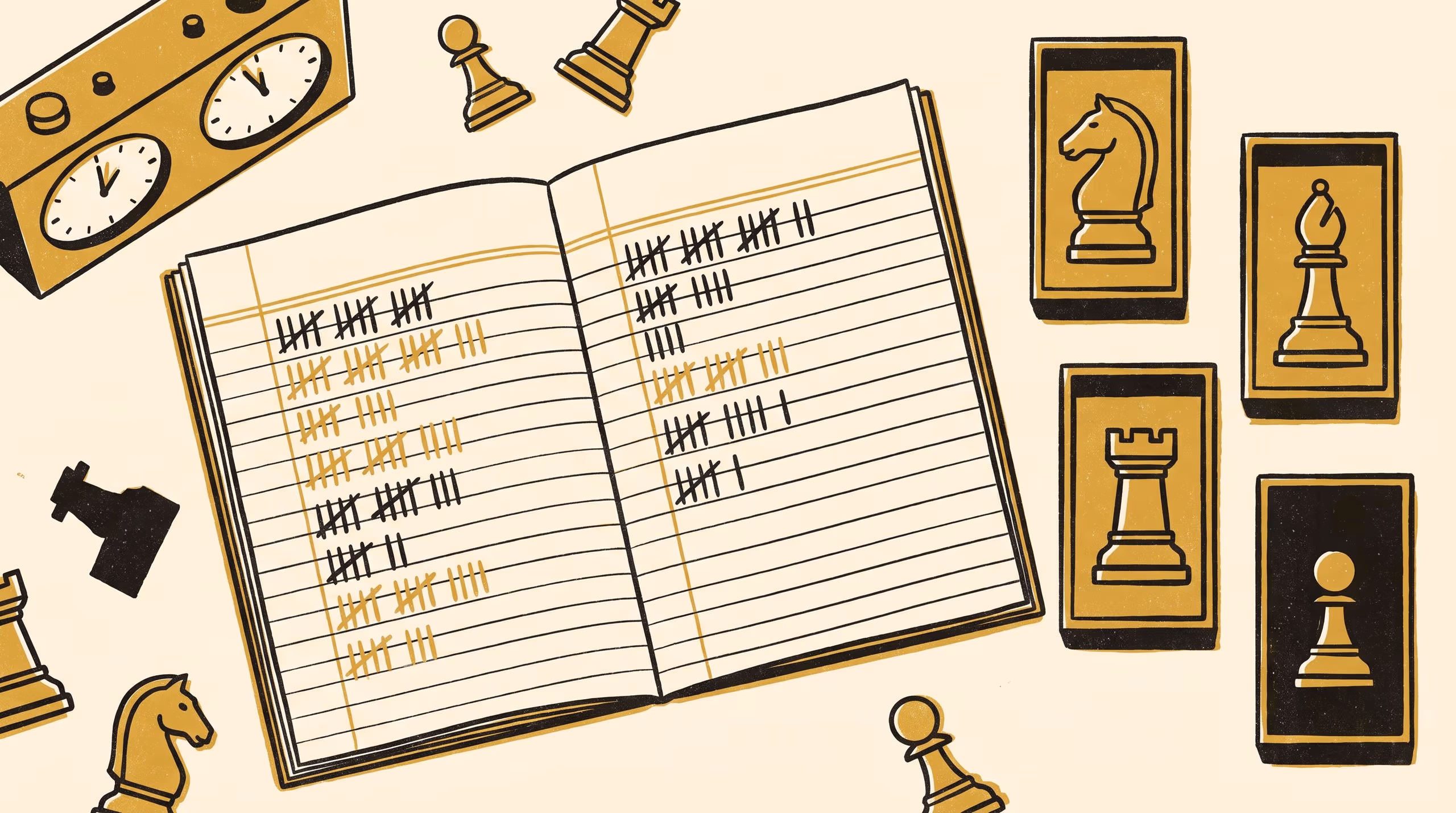 Illustration for Which Kind of Player Does the Ledger Actually Seed?: A Four-Archetype Taxonomy Mined From a Suburban Chess Club's Hand-Kept Results Book, Now the Sole Instrument for Interclub Board Order