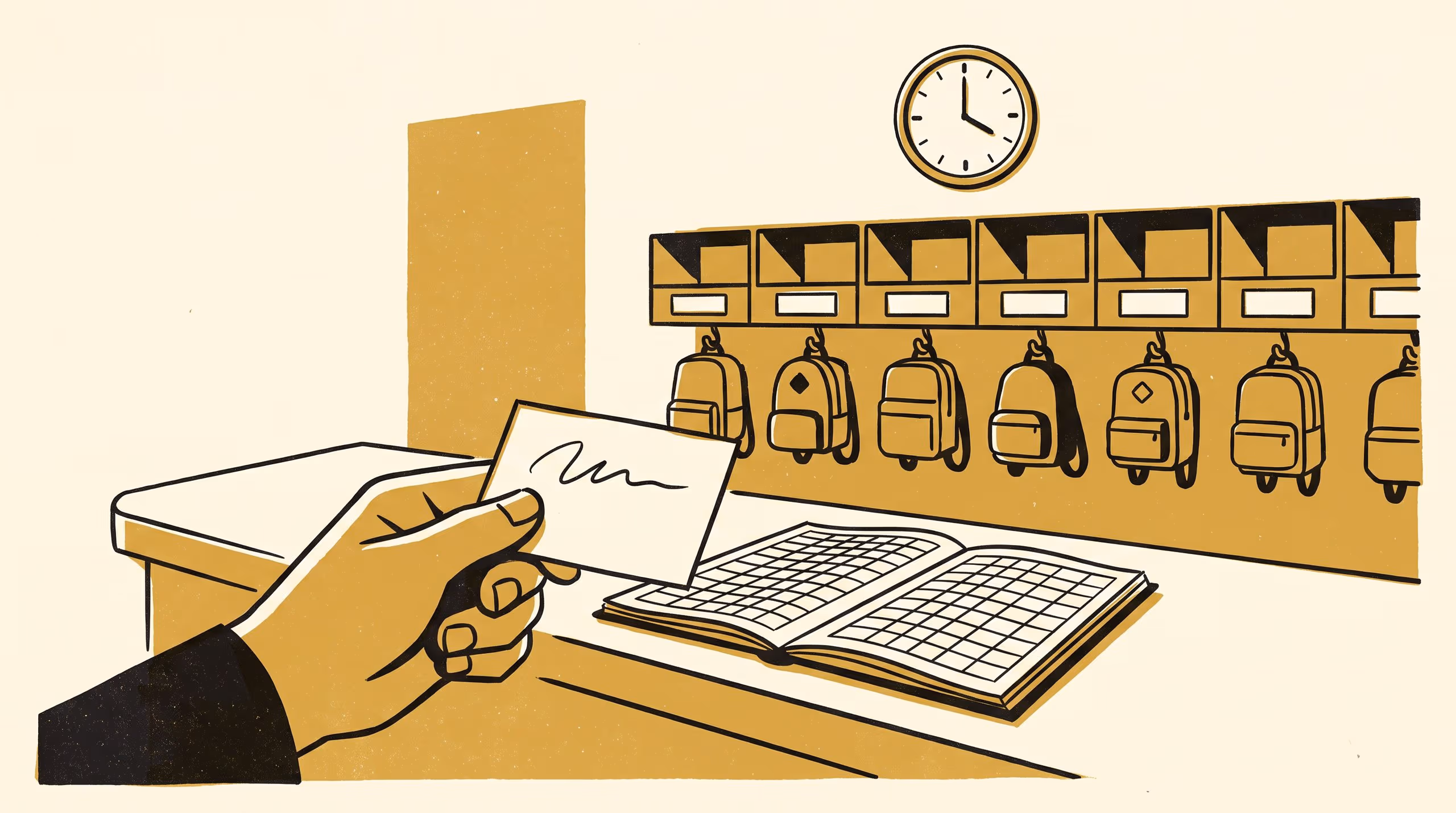 Illustration for Coding the Late Note: A Typology of After-School-Care Late-Pickup Excuses