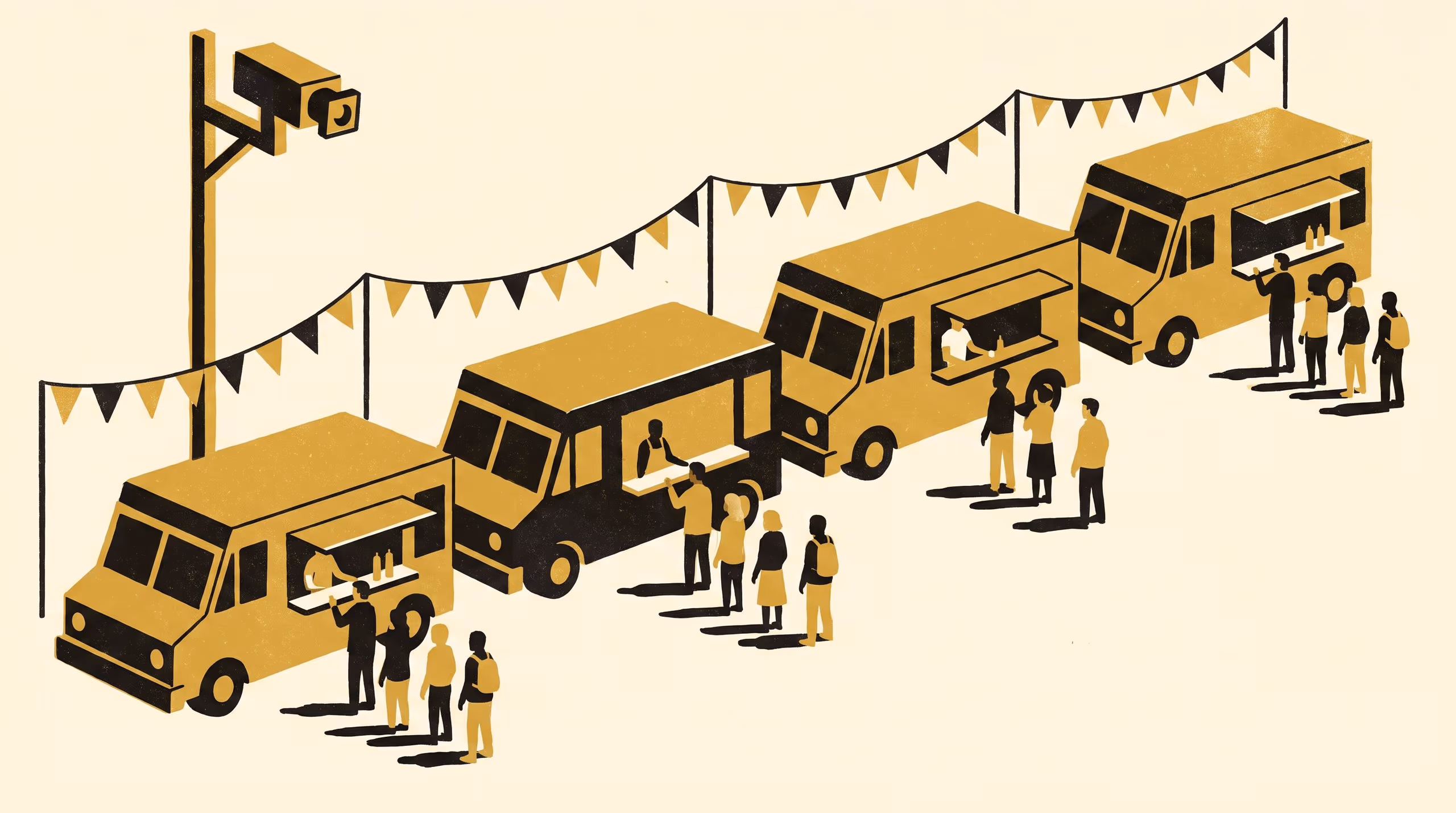 Illustration for Fast, Not Favourite: A queue-speed taxonomy for market food trucks decides who keeps the river-front pitch