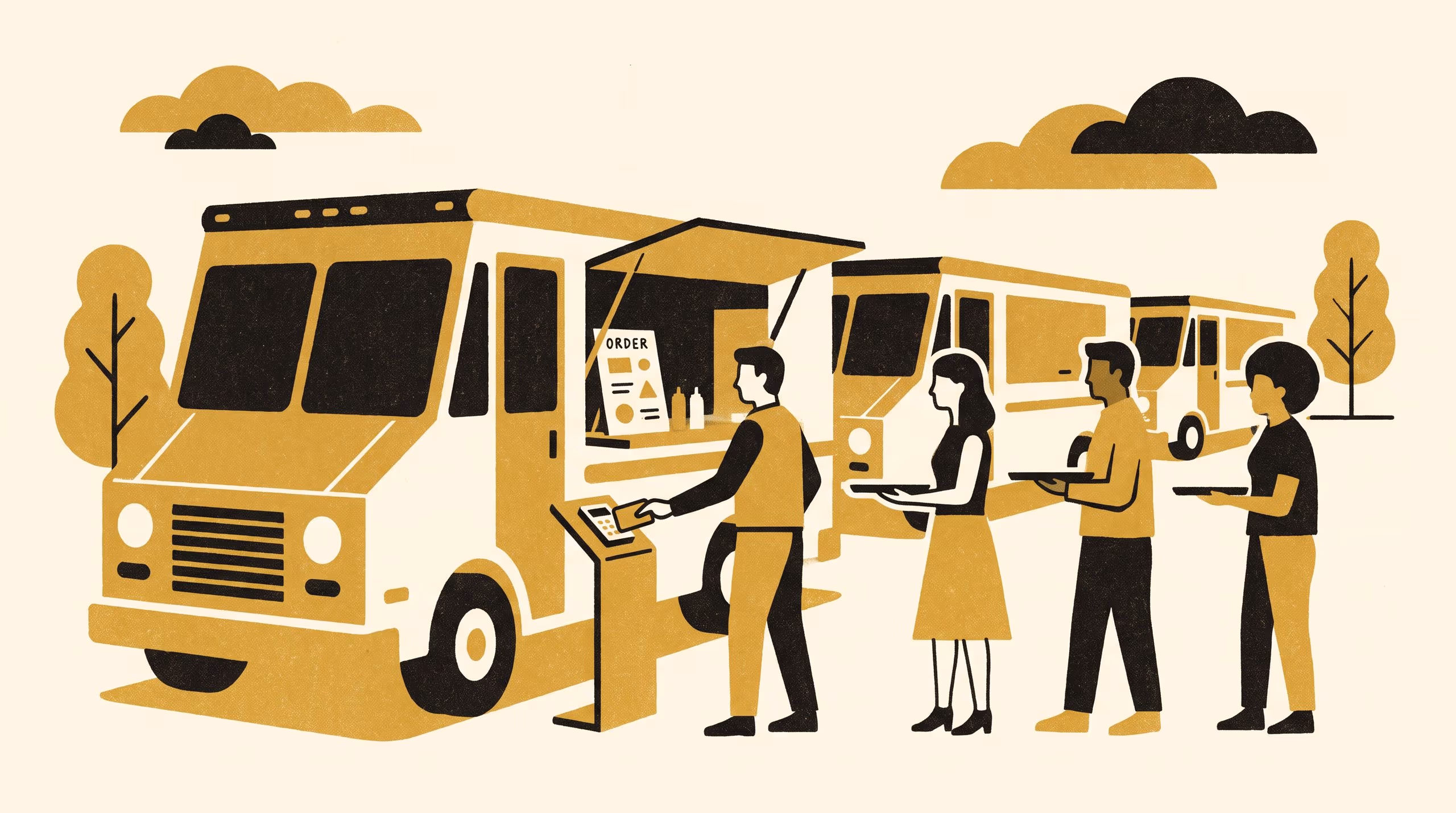 Illustration for Too Many Cards at the Window: A Split-Tab Payment Quadrant for Automated Queue Resequencing at the Food Truck