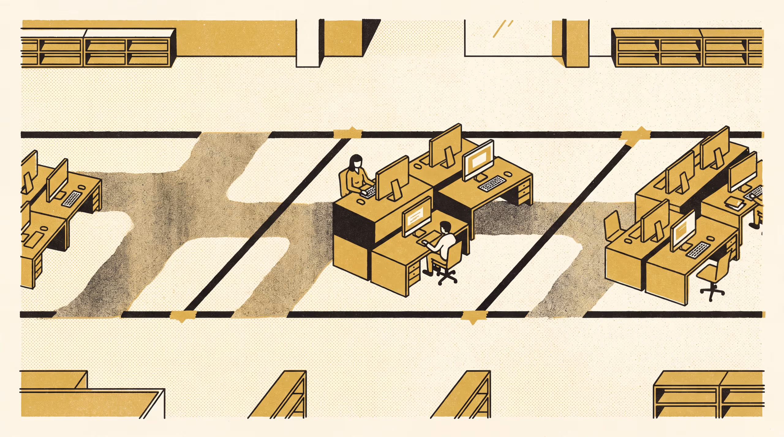 Illustration for Approved by the Old Team: Code-review authority after an inverse-Conway reorganisation