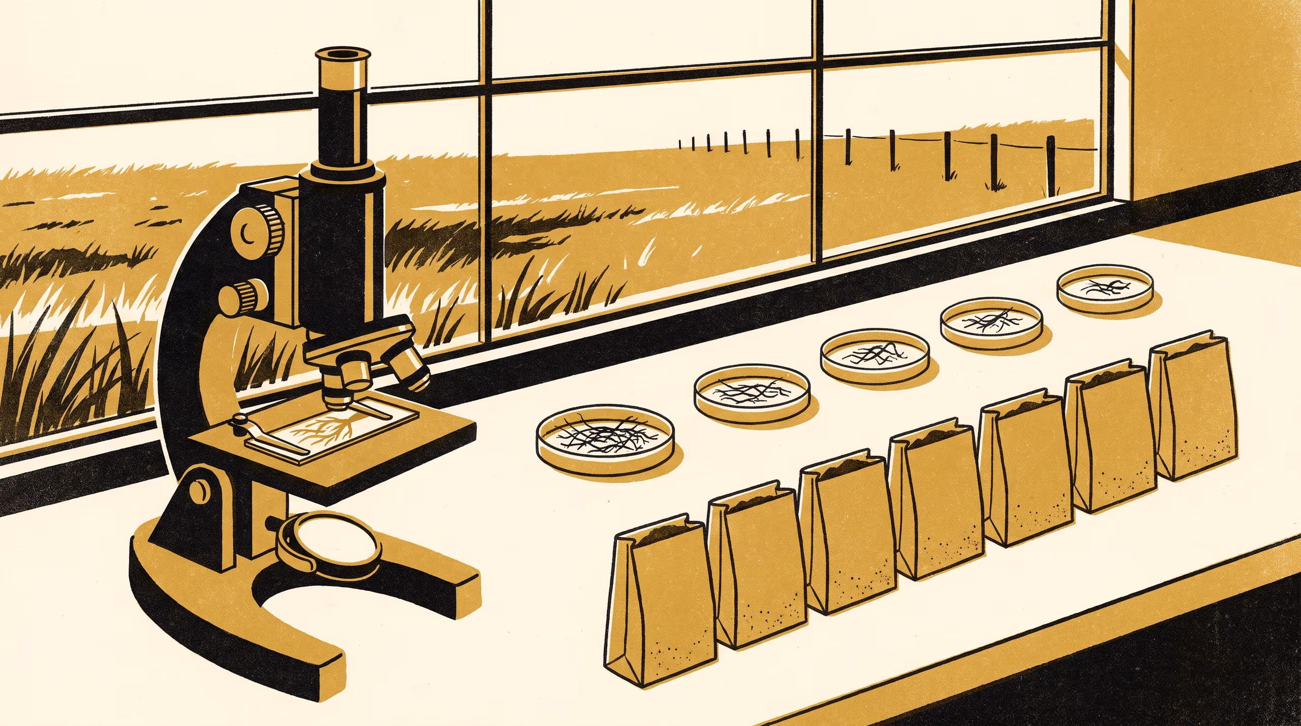 Illustration for Where the Arbuscules Stop: A root symbiosis sampled every two metres across a surveyed soil boundary