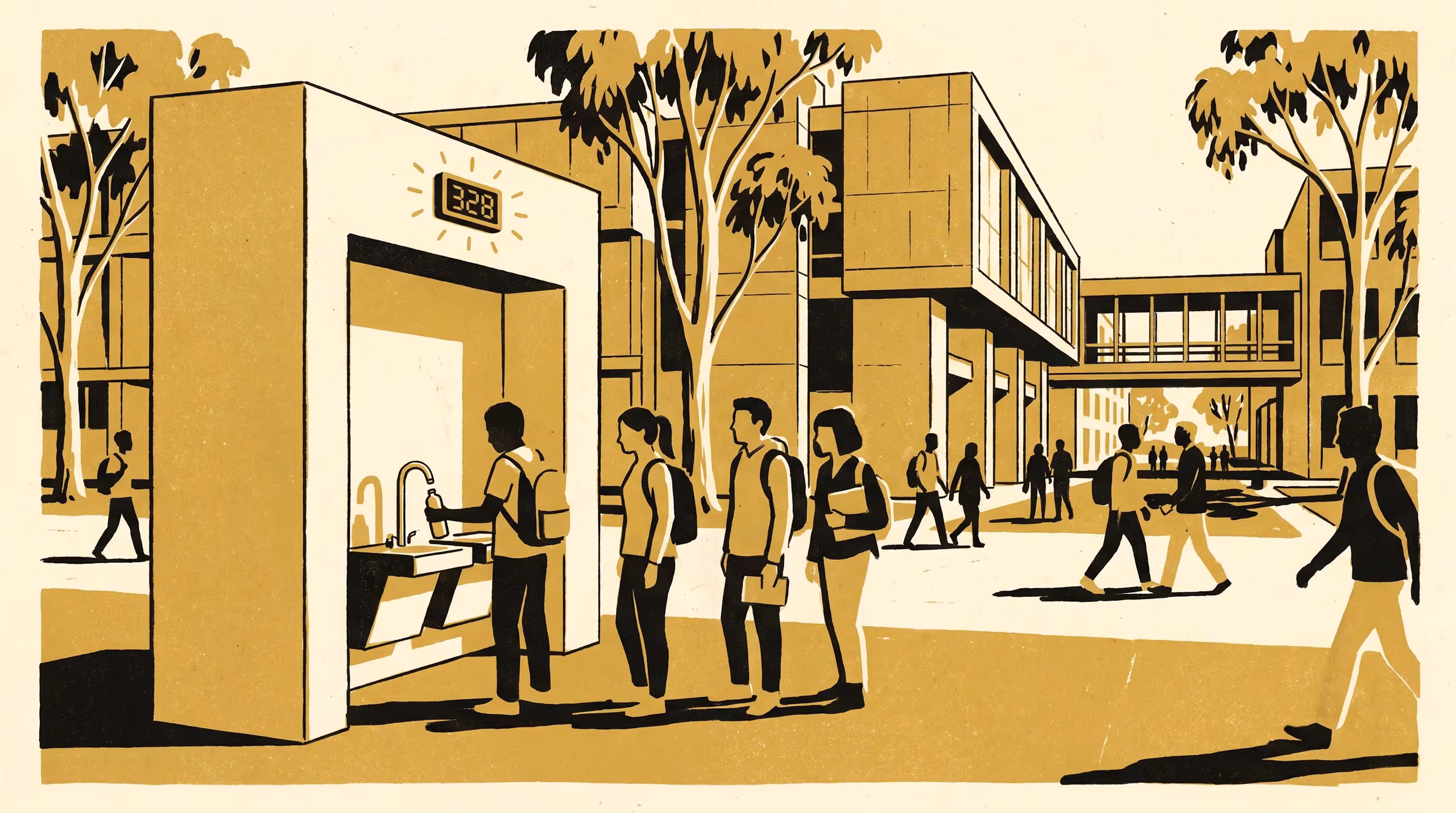 Illustration for Tapped Hardest, Fixed First: Auditing Whether Refill-Counter Reads Predict a Water-Fountain's Repair Priority