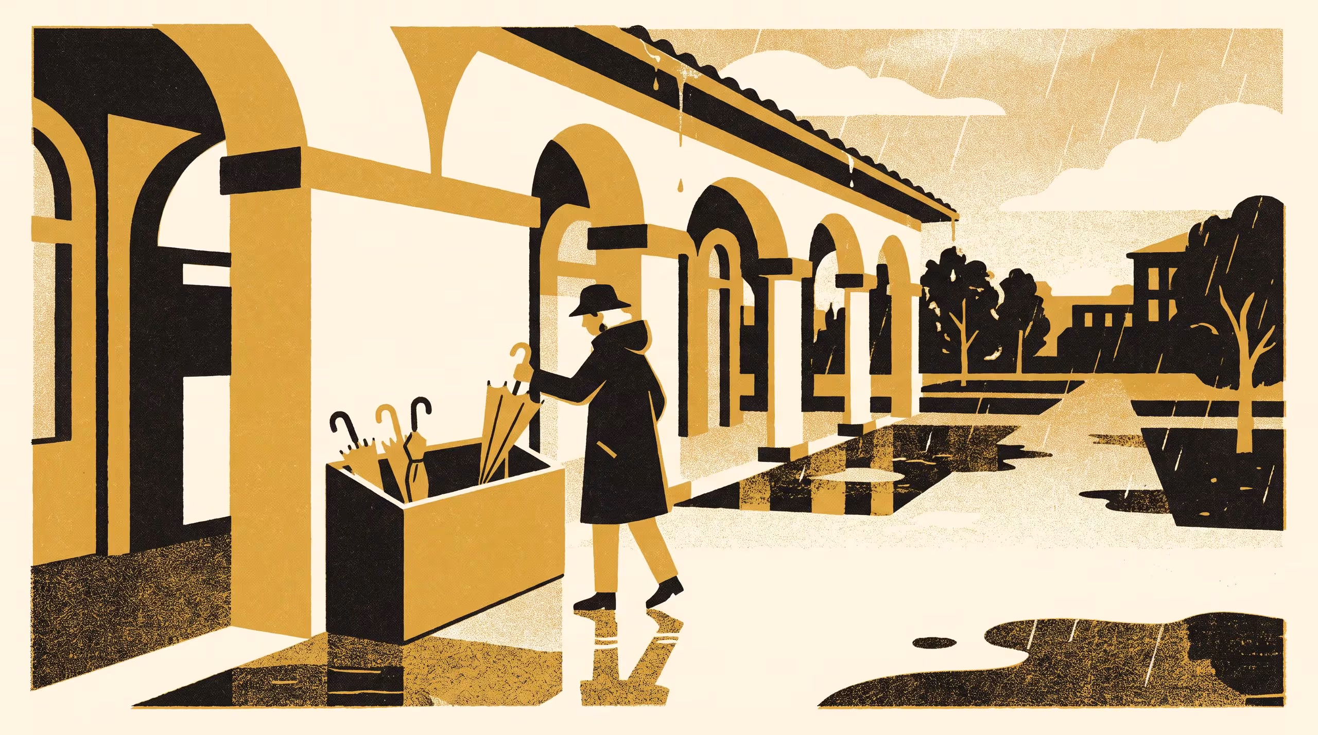 Illustration for Yesterday's Count, Tomorrow's Rain: Forecasting vs Naive Restocking of the Campus Loaner-Umbrella Bins