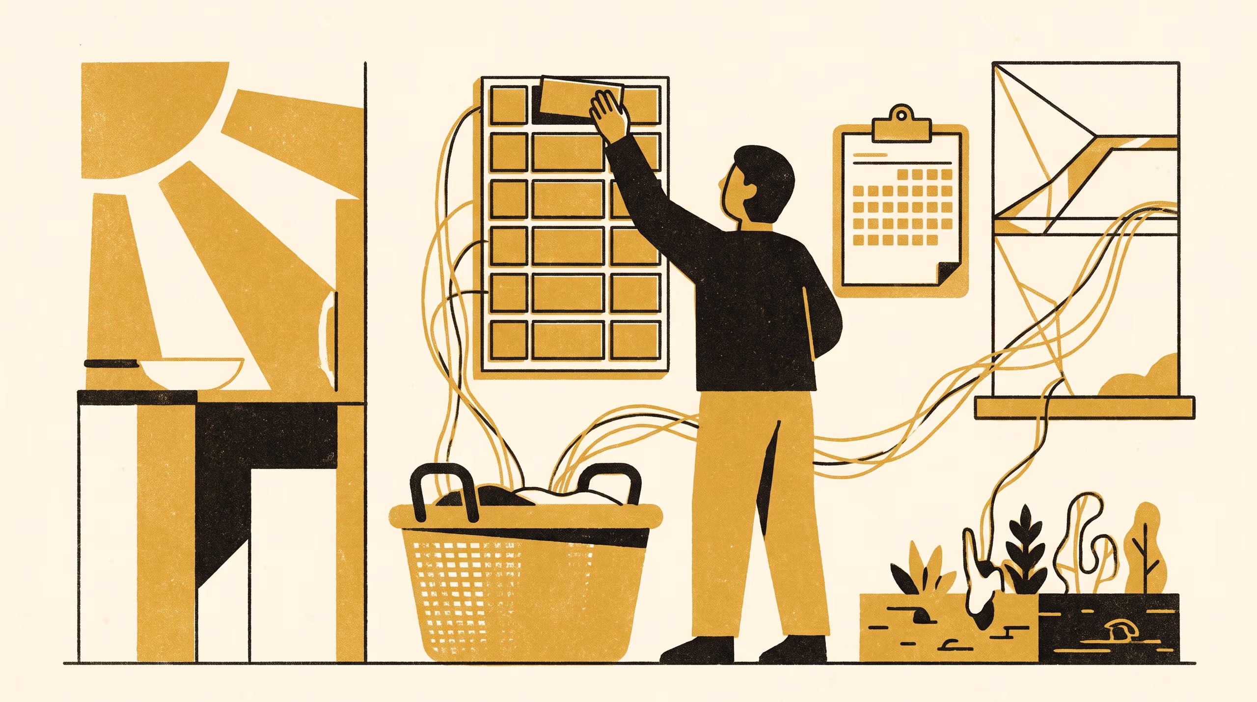 Illustration for Towards Household Priority Infrastructure: A Portfolio-Board Triage System for the Laundry, the Yard, and the Fridge Calendar