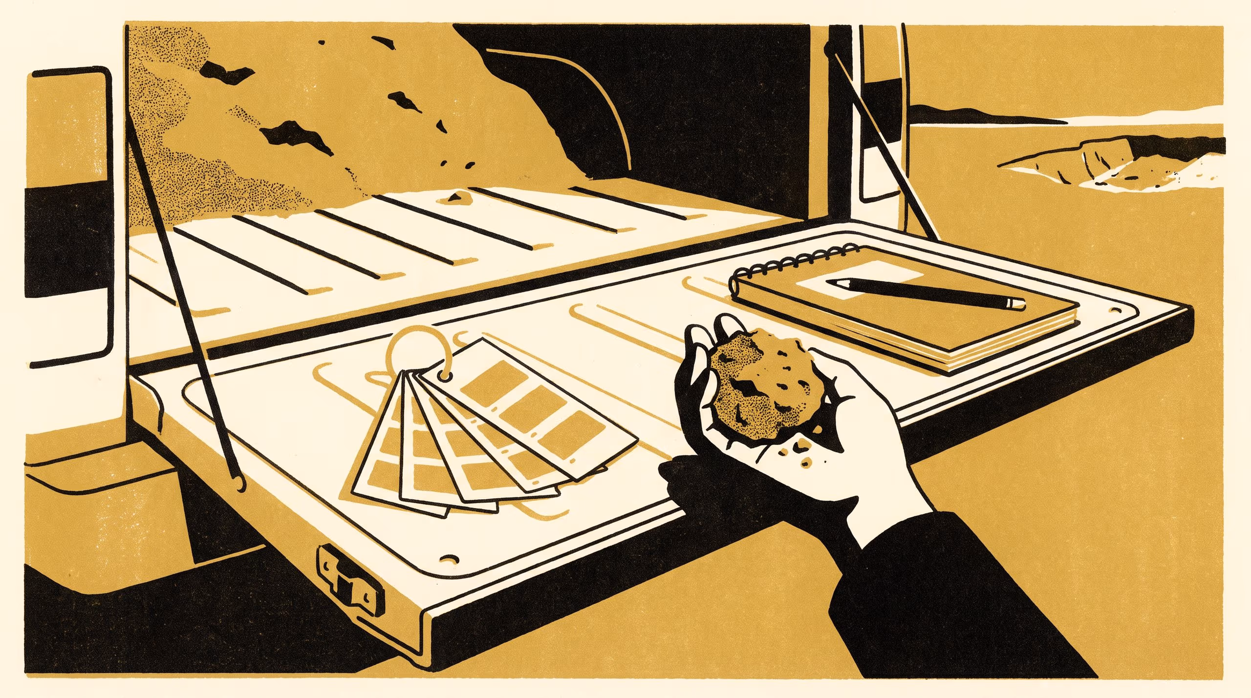 Illustration for Between the Pit and the Chart: Central-tendency and category bias in soil surveyors' working memory for colour