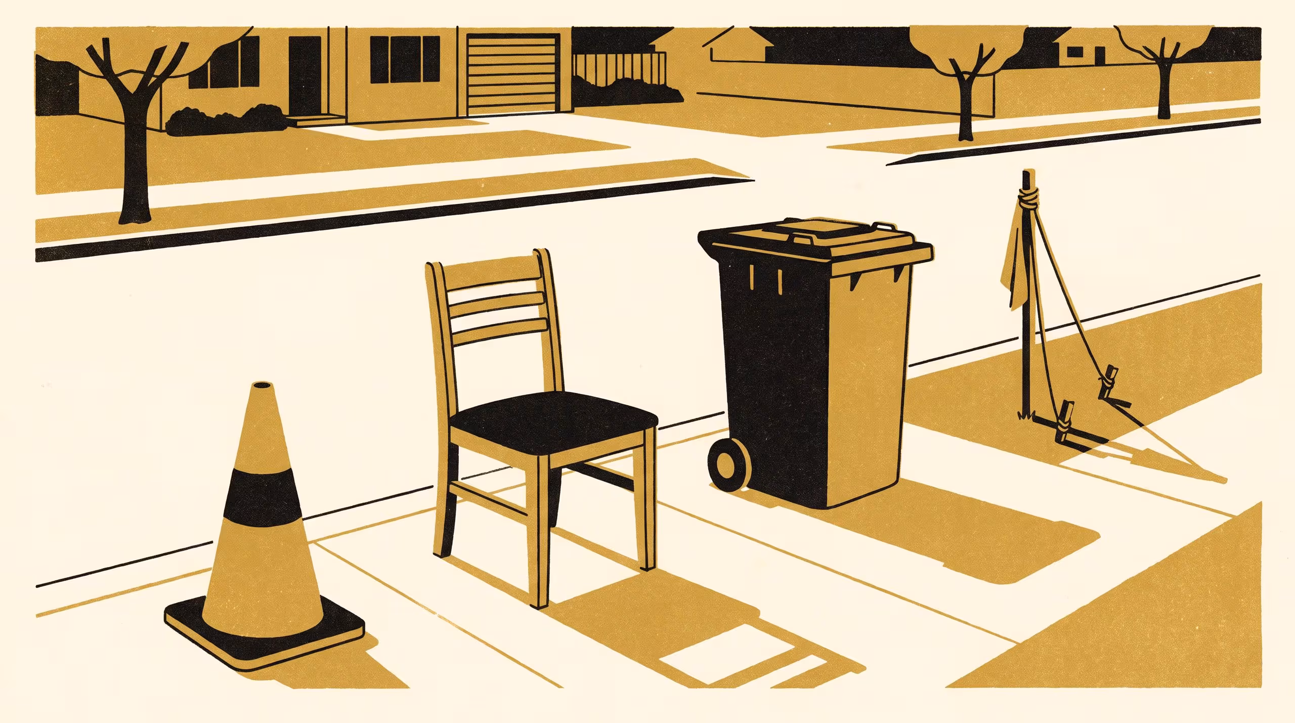 Illustration for Held Until Contested: A Taxonomy of Kerbside Parking-Space Claim-Objects and How Long Each Goes Unchallenged