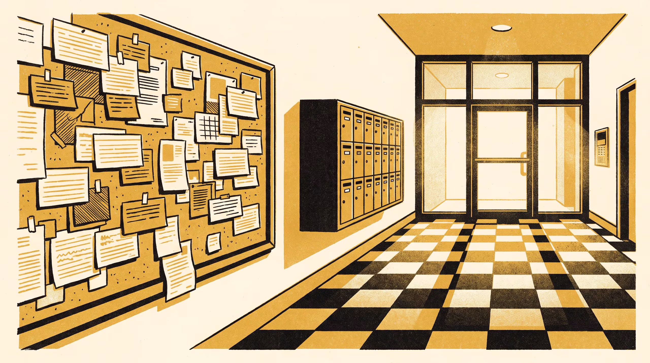 Illustration for Posted, Not Passed: A Taxonomy of How Lobby-Noticeboard Entries Come to Read as Settled Rulings