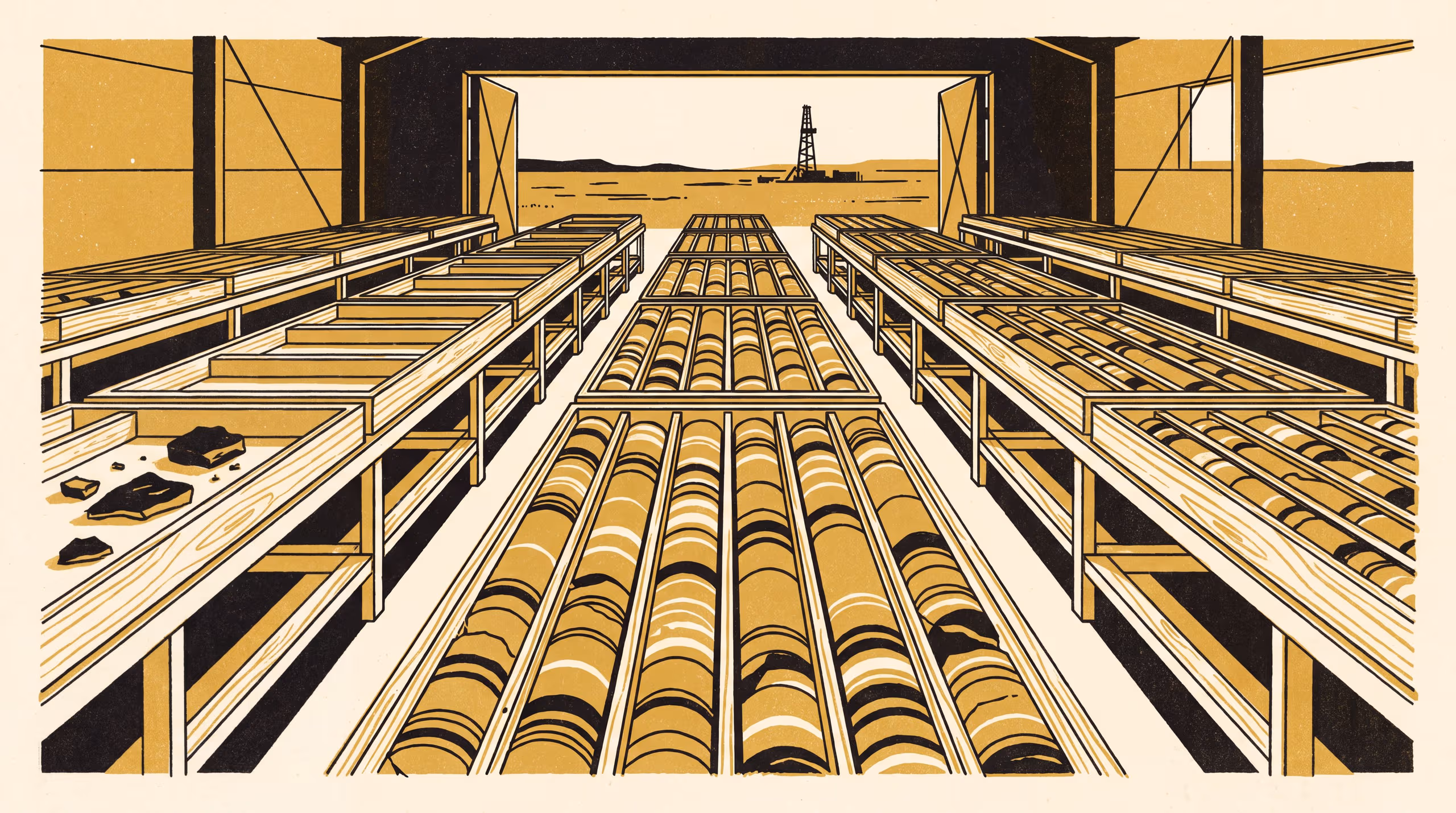 Illustration for Cored for Pay, Drilled Through the Seal: Which rock a mature oil province chose to recover, and what its well files know of the cap rock