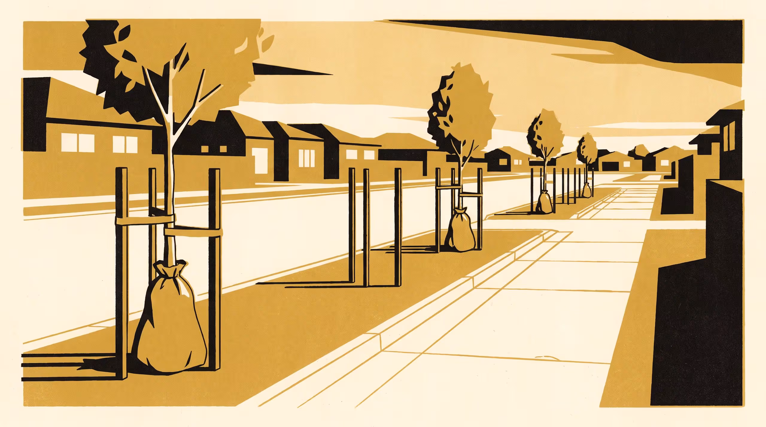 Illustration for Dollars per Living Tree: Cost-Effectiveness of Kerbside Watering-Bag Rounds Against a Canopy Target That Books Only Plantings