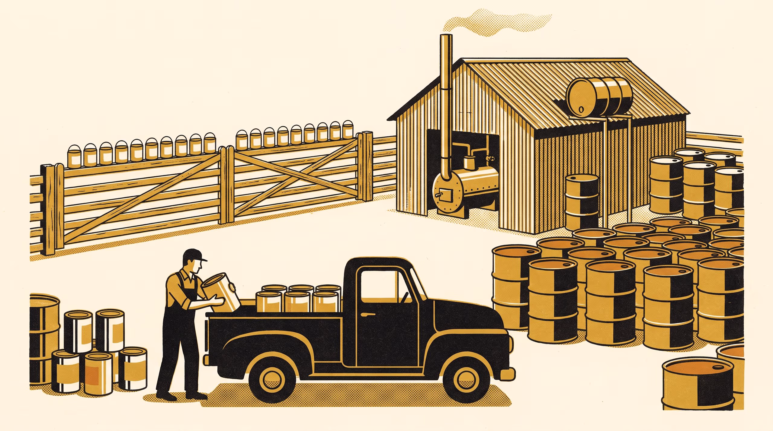 Illustration for Depot Red: A Social History of the Paint a Water Authority's Bore Crews Made from the Ochre in Their Screens