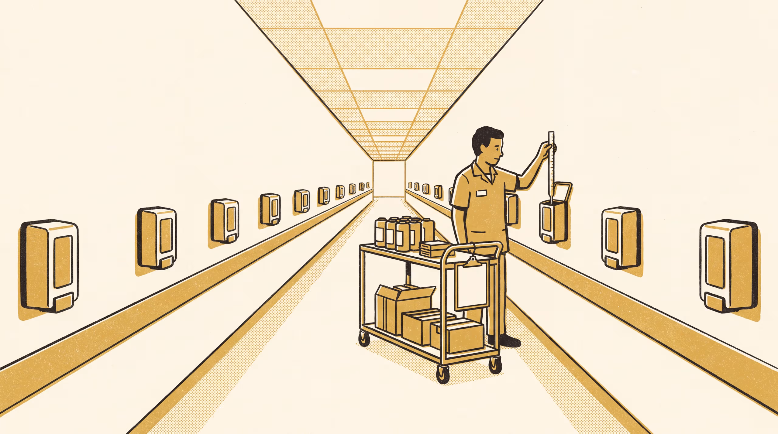 Illustration for Dipping the Dispensers: An Inventory-Routing Formulation of One District Hospital's Hand-Sanitiser Refill Round