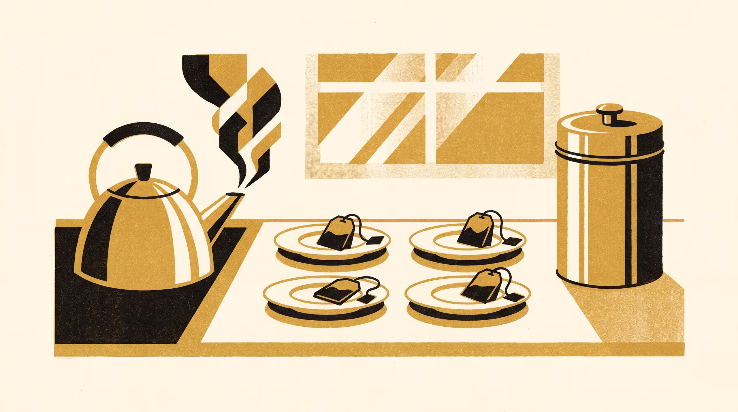 Illustration for Steeped, Not Binned: Does a Used Teabag Go to the Bin, or Wait on the Bench for Someone Else? A Two-by-Two of Audience and Caddy Distance, and the Bench Register the School Draws From It