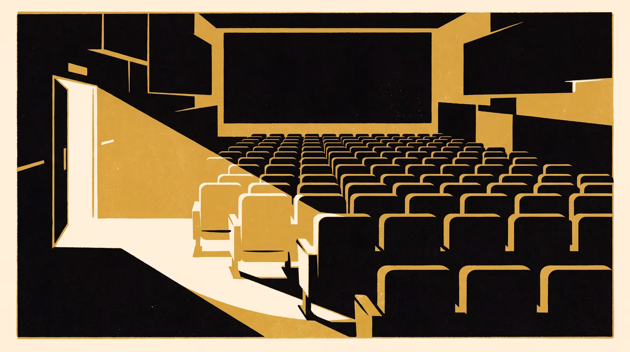 Illustration for Signed at the Door, Silent in Row J: A seat-by-seat field-strength survey of hearing loops at 19 suburban cinema screens