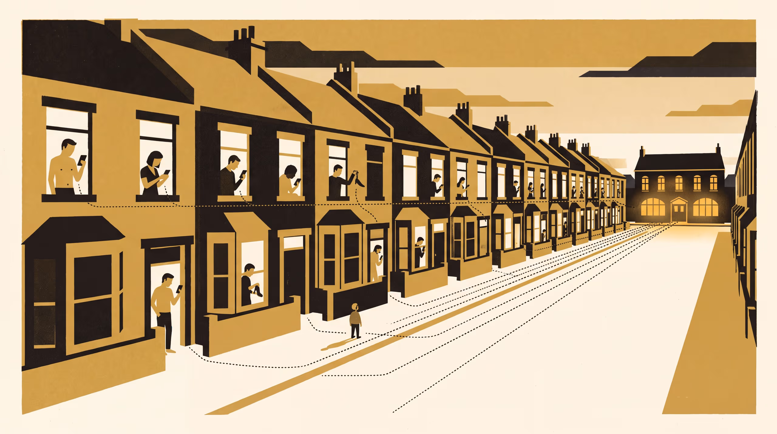 Illustration for Still at Home: How far from the venue is anyone who types “on my way”?
