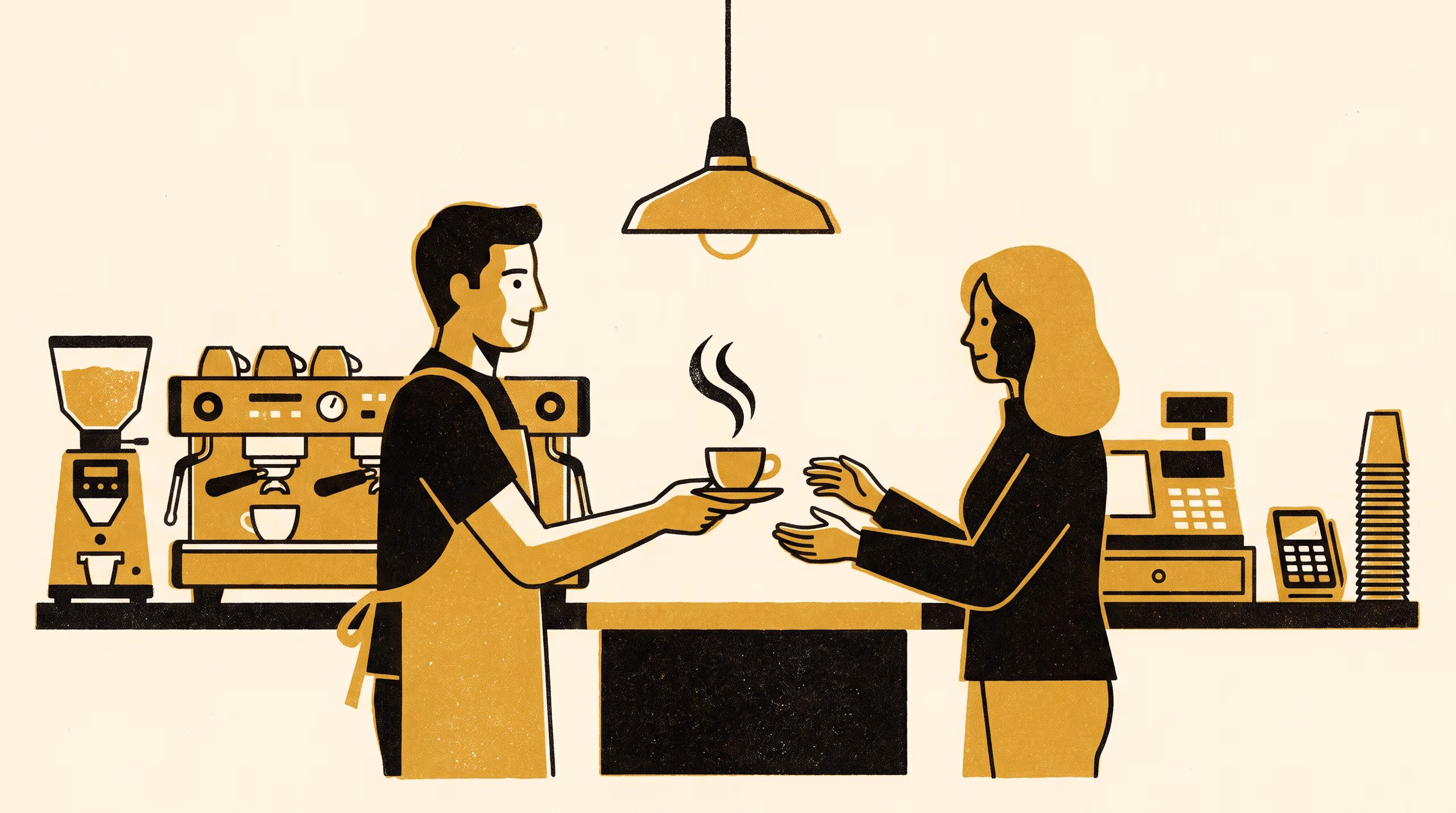 Illustration for Benchmarking the Barista: Top-1 Accuracy of "the Usual?" at 41 Cafés, Scored at the Till and Again Away From It