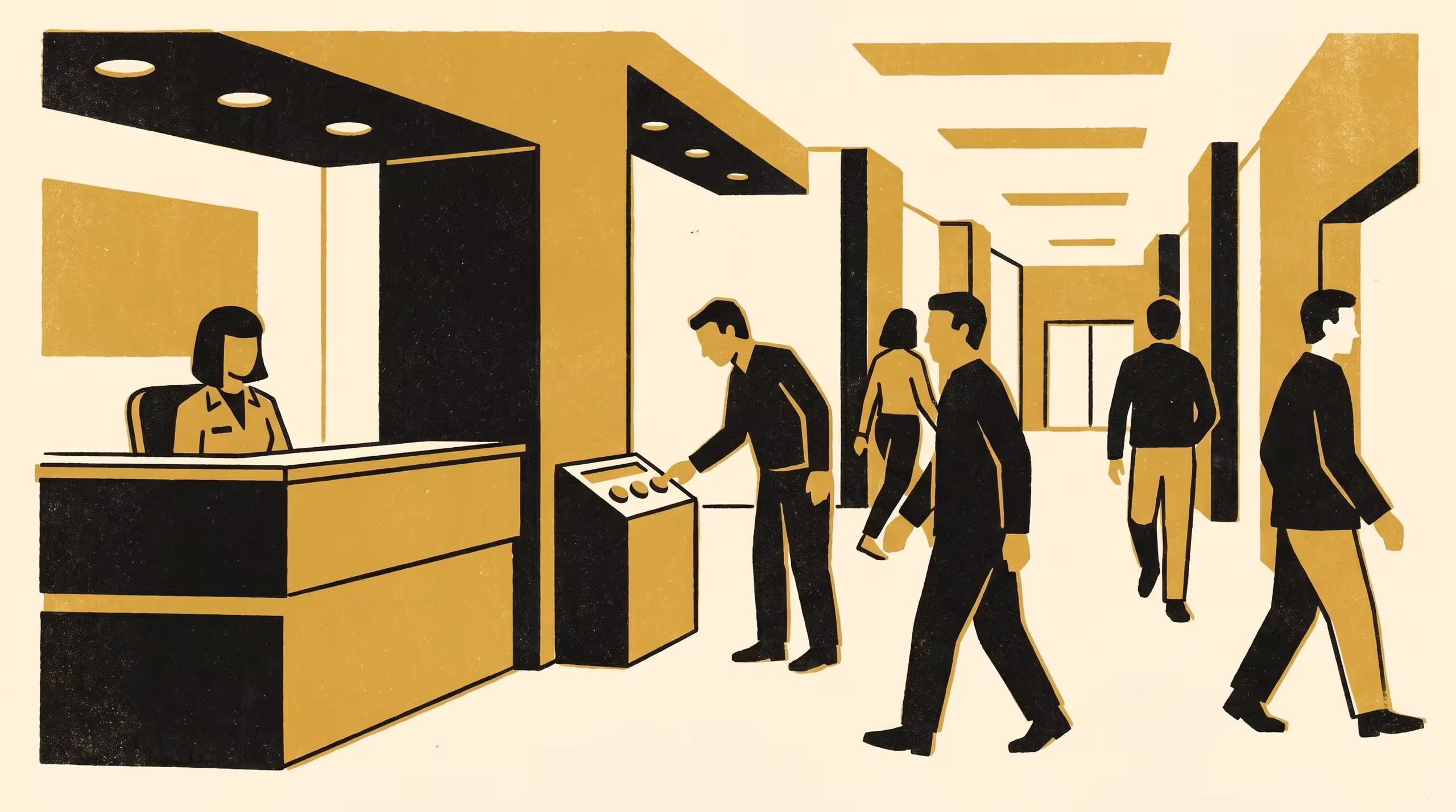 Illustration for The Terminal Reads Foot Traffic as Feedback: Interviewing IT Service Desk Staff and Passers-By About Who Presses It, and When
