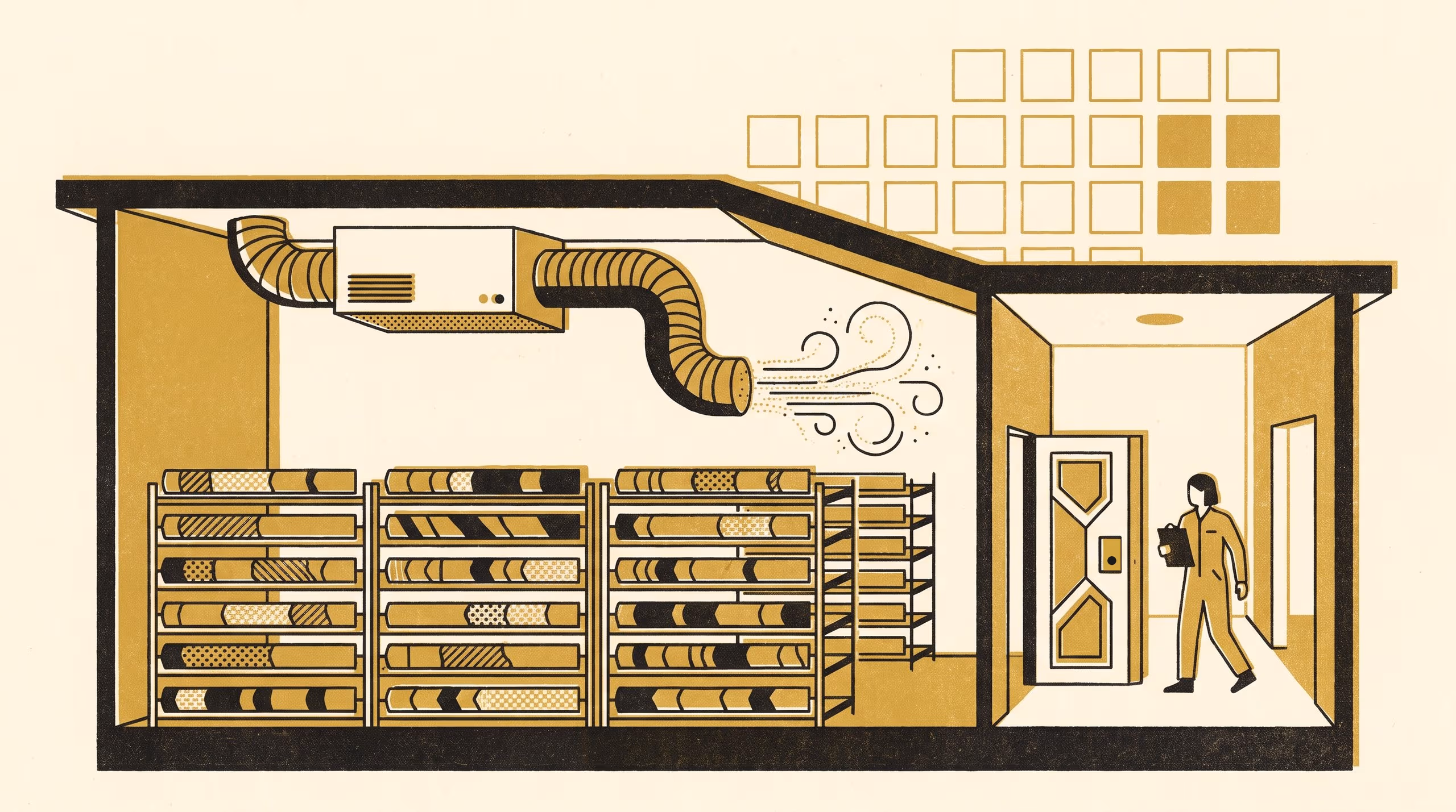 Illustration for Humid Before the Door Opens: Calendar-preview model predictive control of a soil-core archive