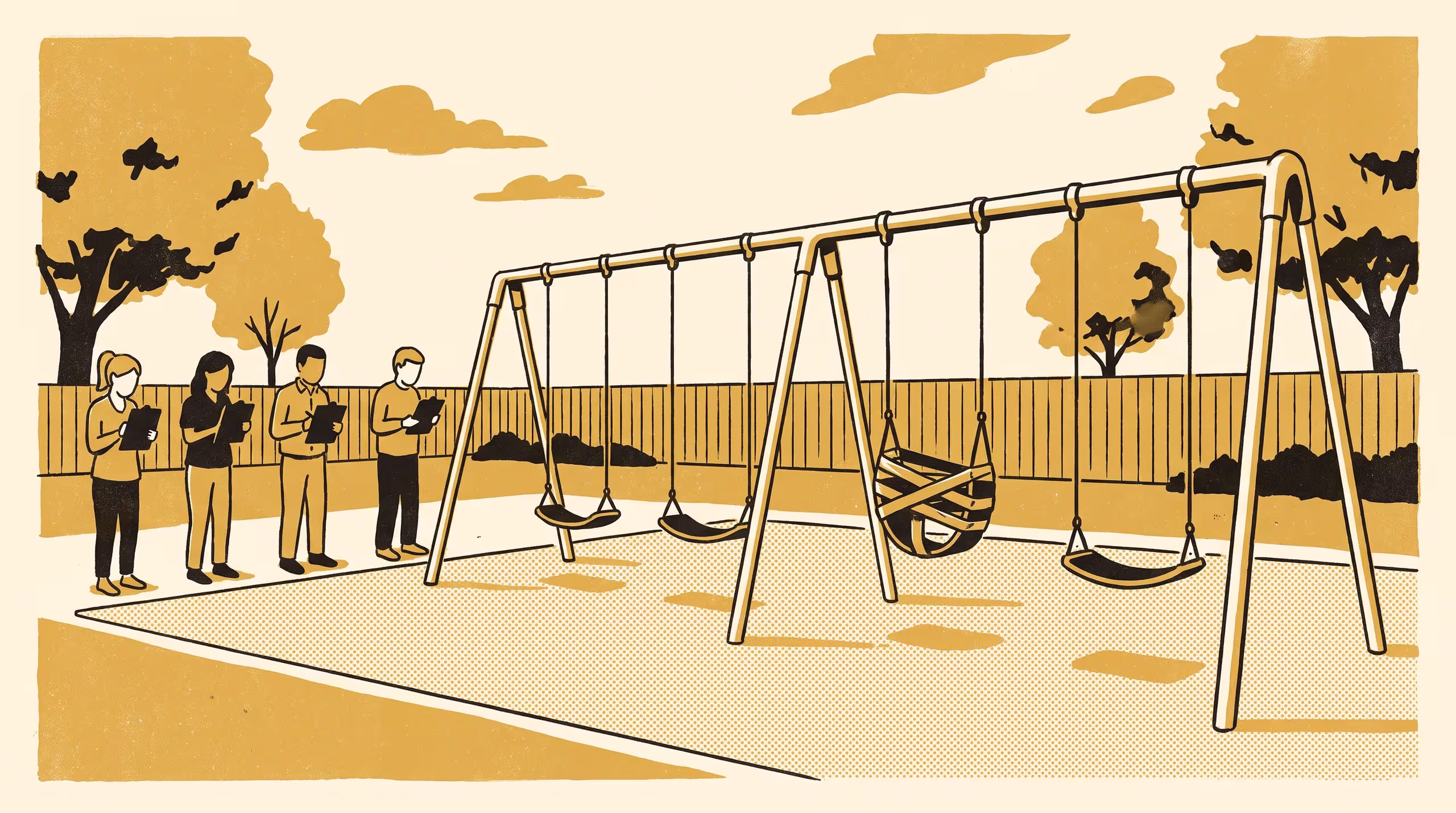 Illustration for Agreed by Attrition: Defining Acceptable Swing-Seat Wear Across Three Delphi Rounds and 31 Council Playground Inspectors
