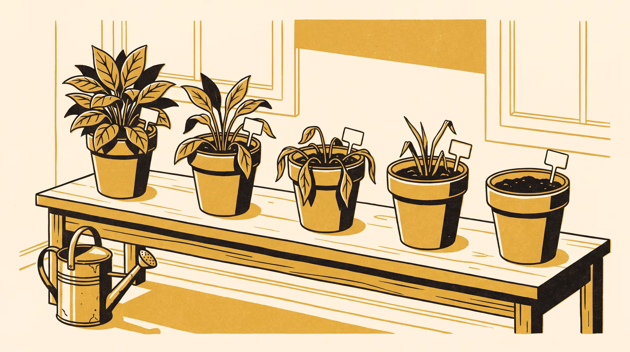 Illustration for The Tag Was Legible: A Twelve-Month Survival Study of 640 Pot Plants Against the Care Tag in the Pot, and the Merchandising Audit That Scores It