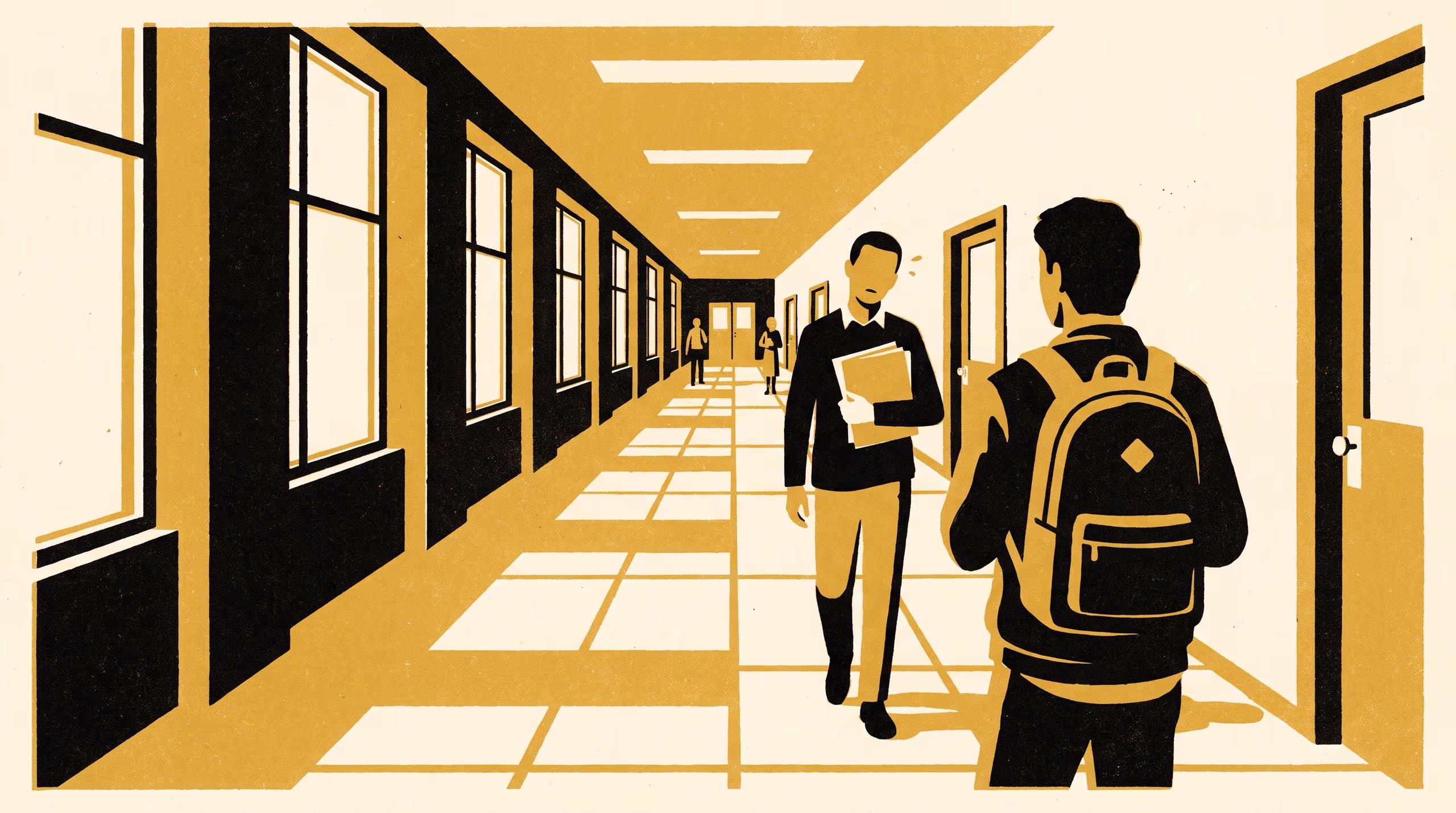 Illustration for The Lecturer in the Corridor: After a semester in the back rows, is a face familiar at arm's length?